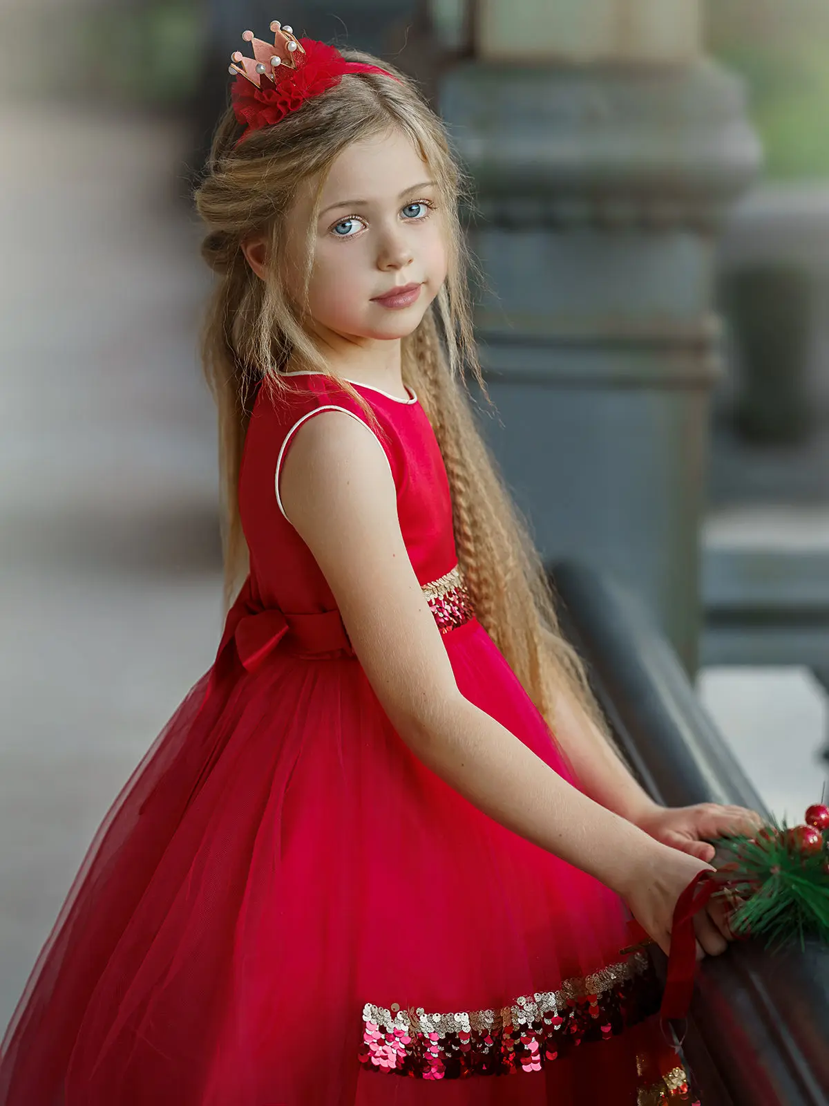 Season of Sparkle Red Tiered Holiday Dress - Image 9