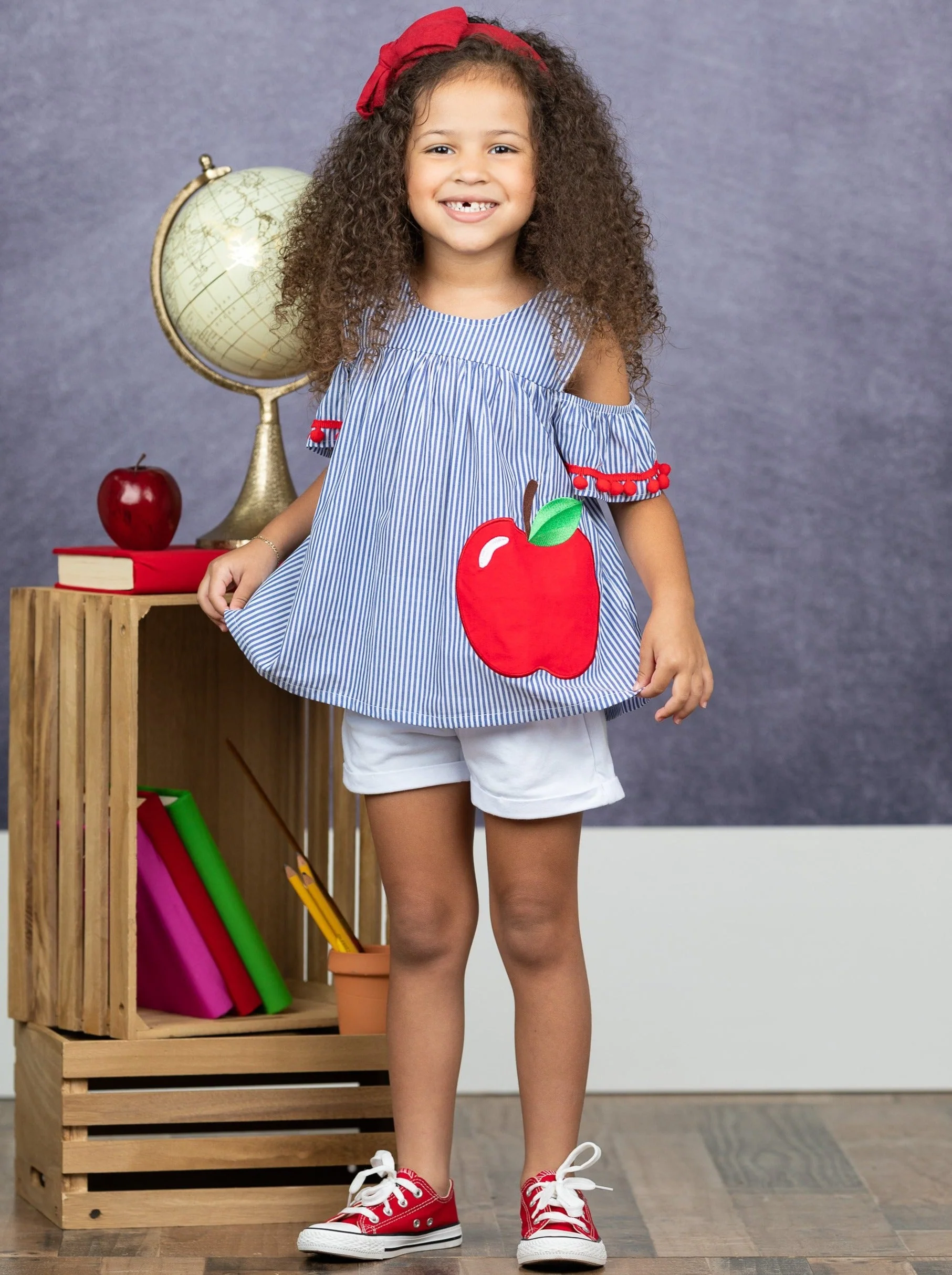 Smart Apple Pom Pom Shorts Set - Image 2