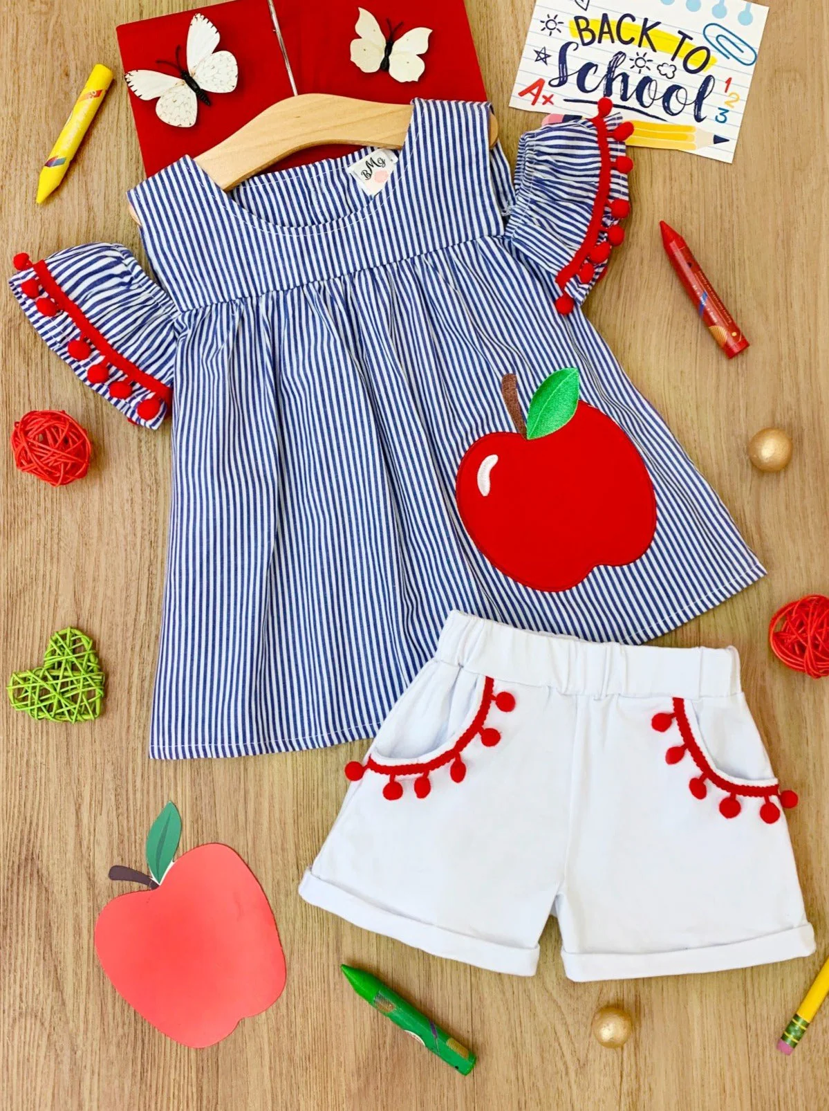 Smart Apple Pom Pom Shorts Set - Image 3