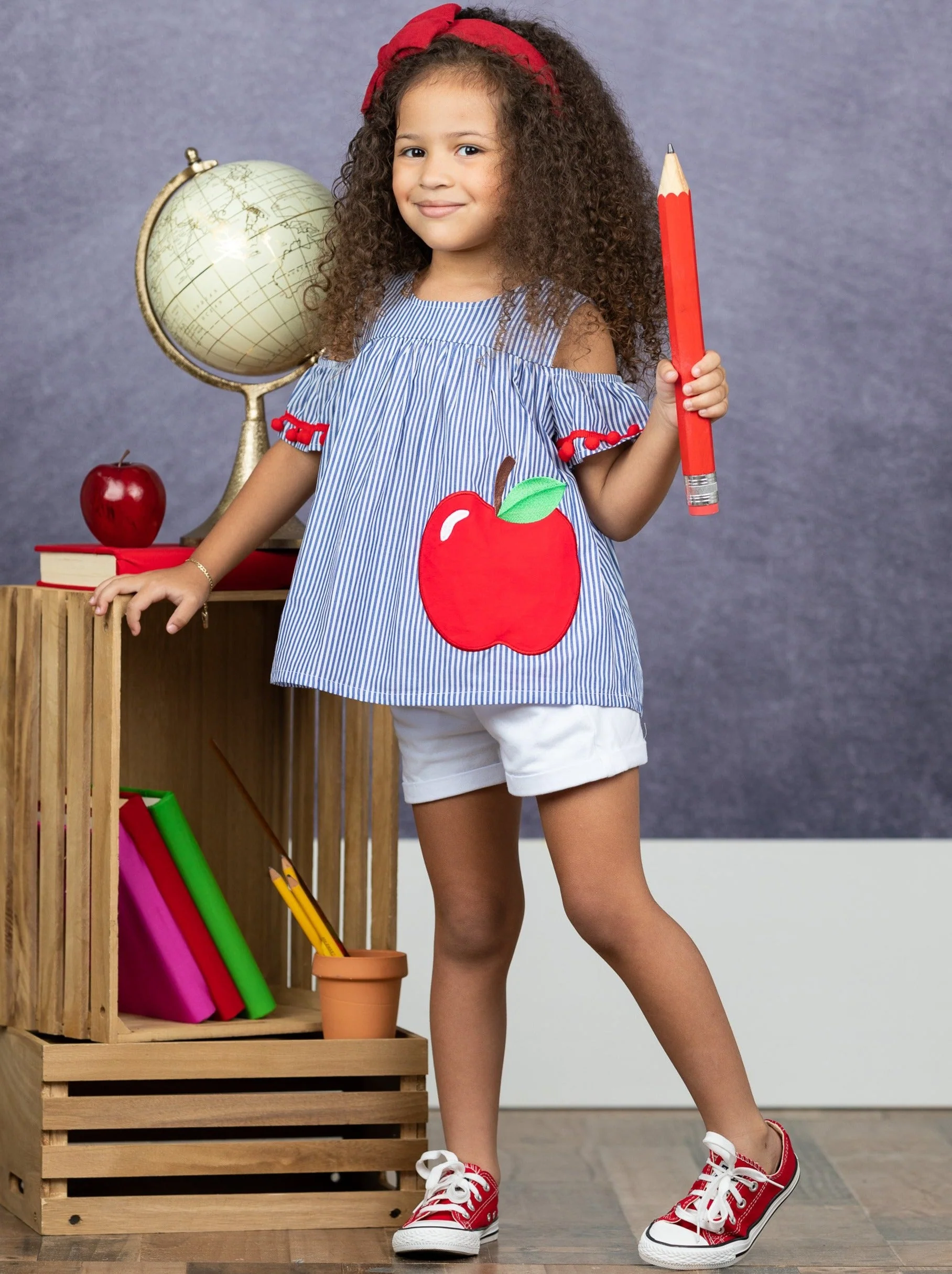 Smart Apple Pom Pom Shorts Set - Image 4