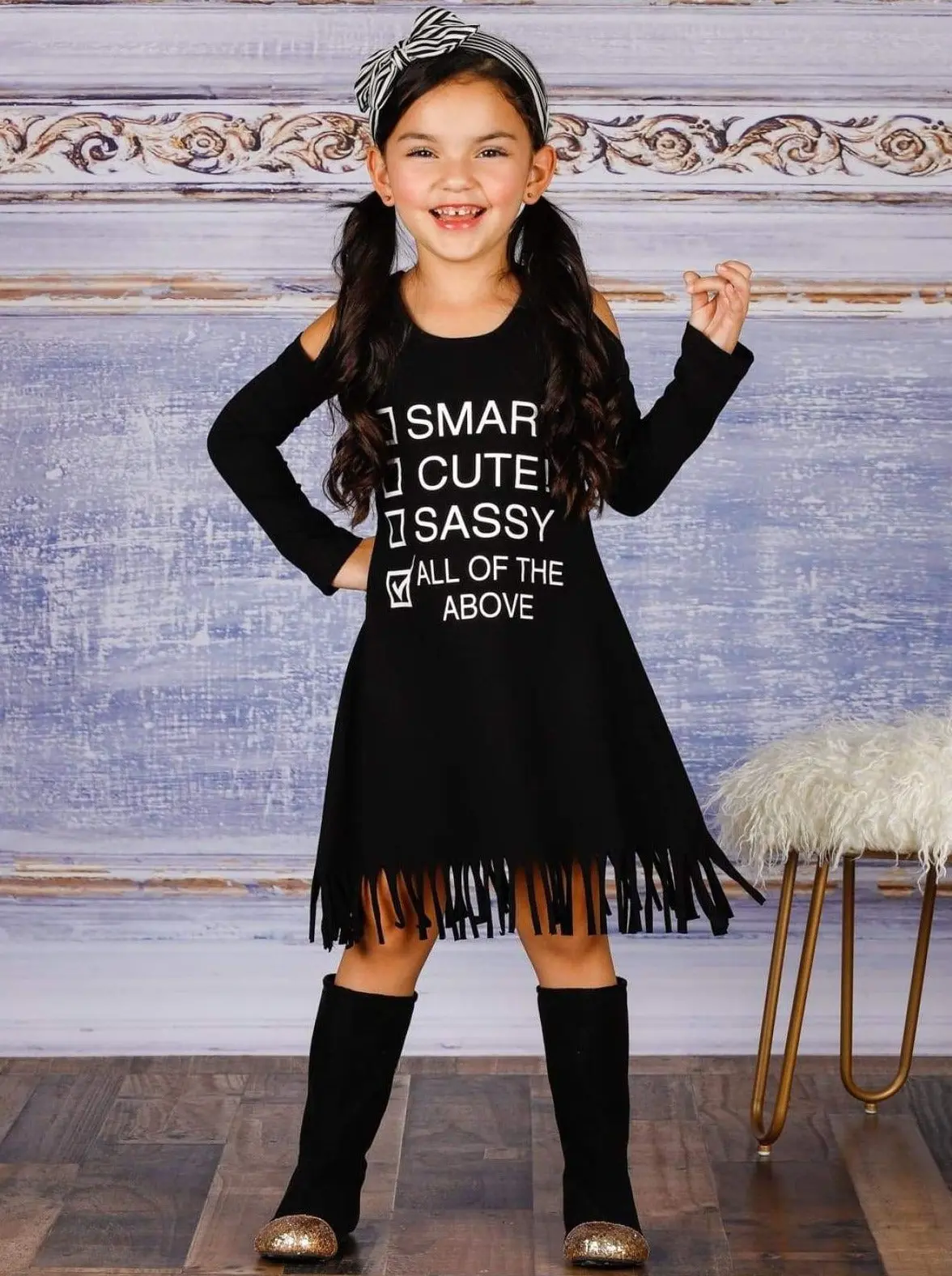 All of the Above Checklist Fringe Dress - Image 2
