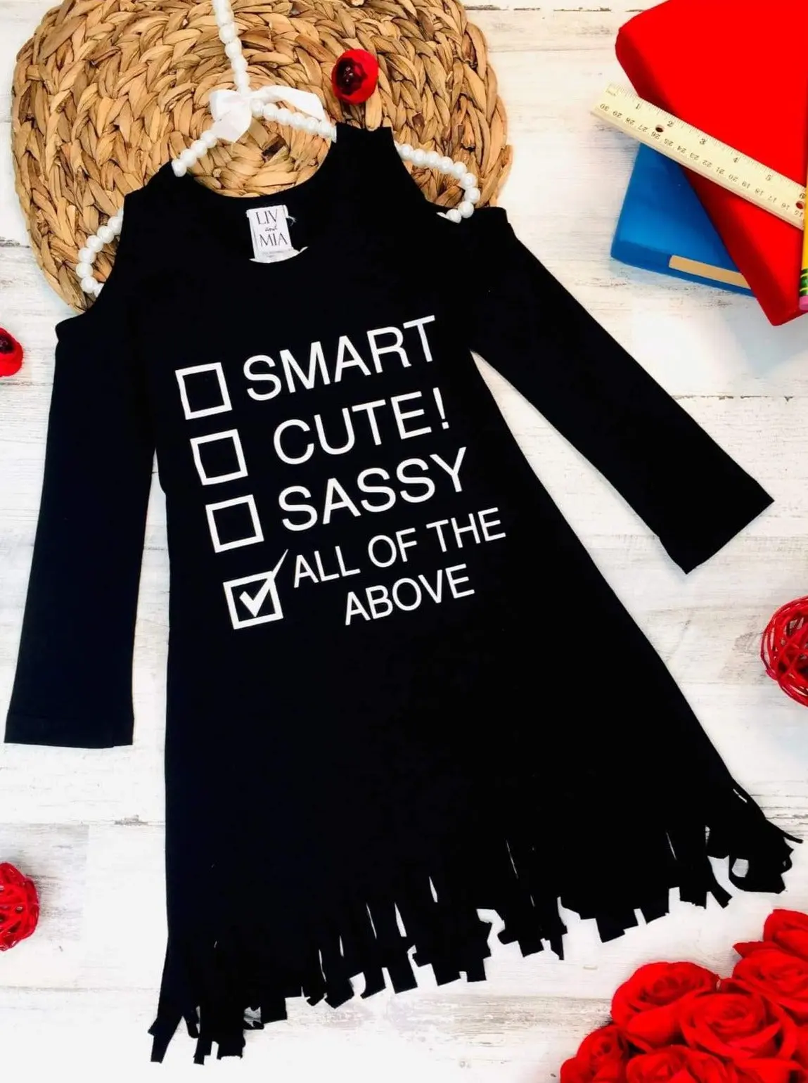 All of the Above Checklist Fringe Dress - Image 3