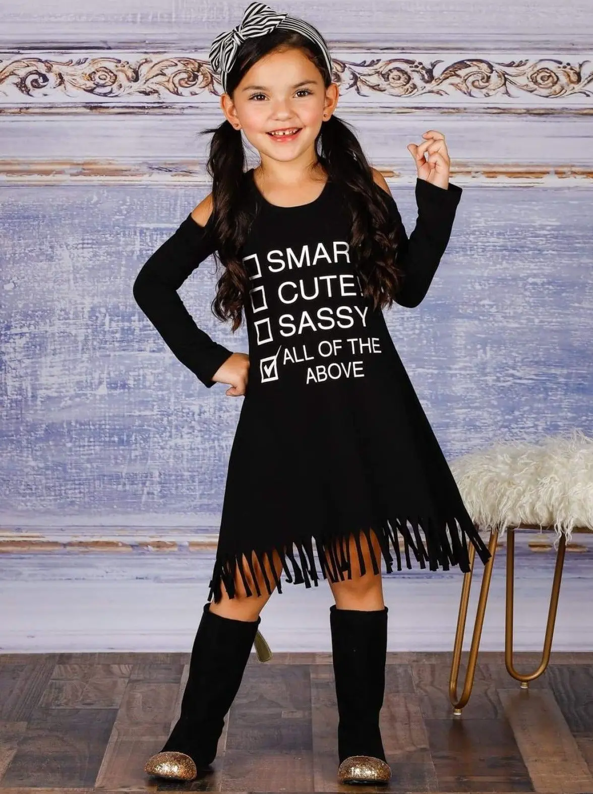 All of the Above Checklist Fringe Dress - Image 4
