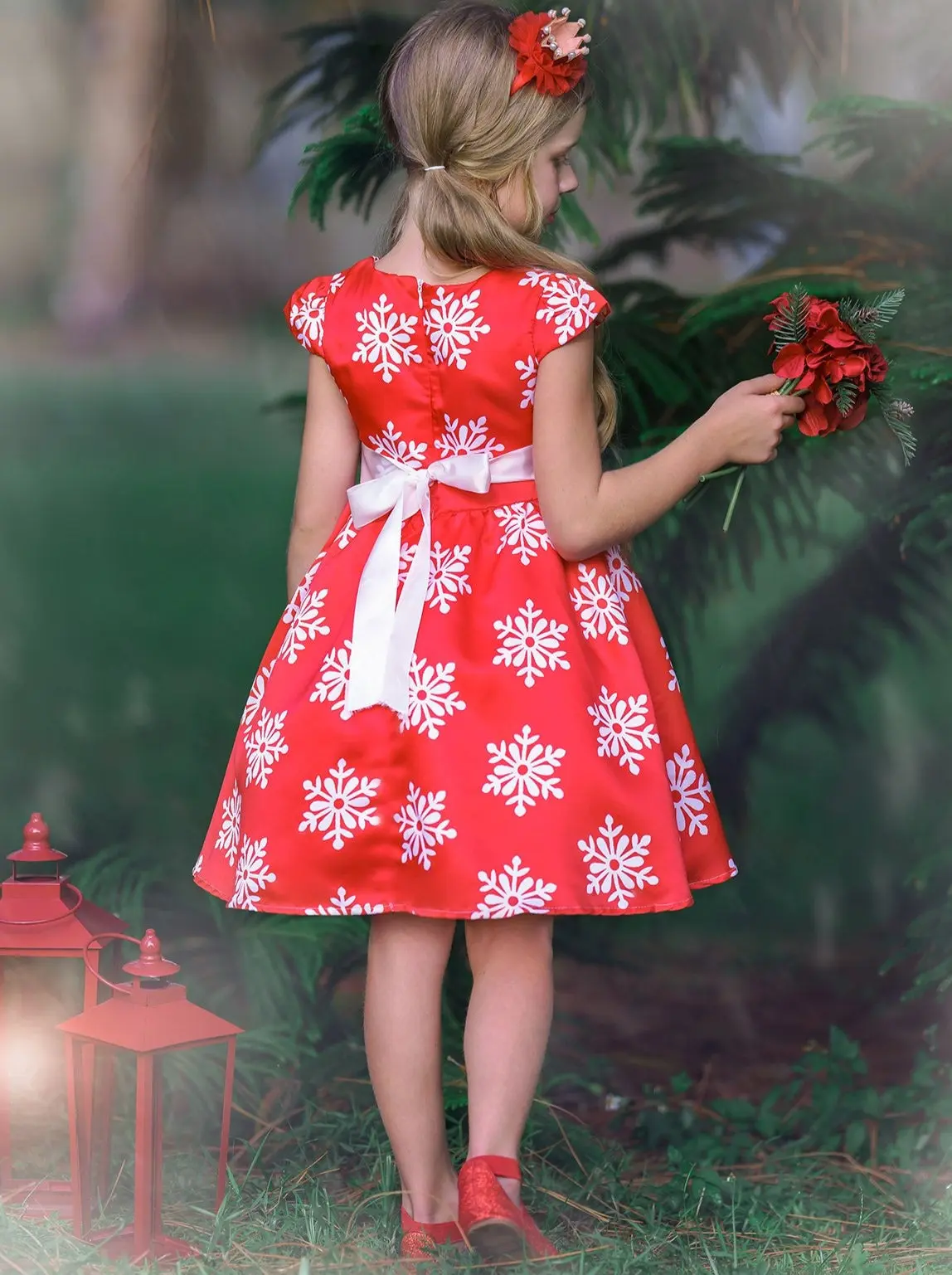 Cherry Snowflake Holiday Dress - Image 2
