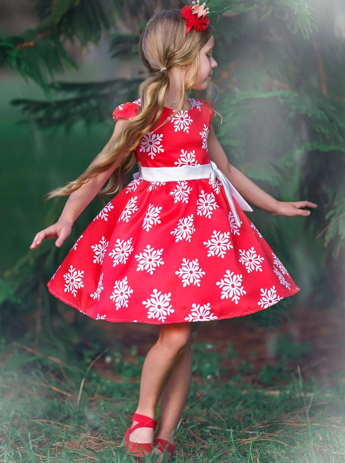 Cherry Snowflake Holiday Dress - Image 4