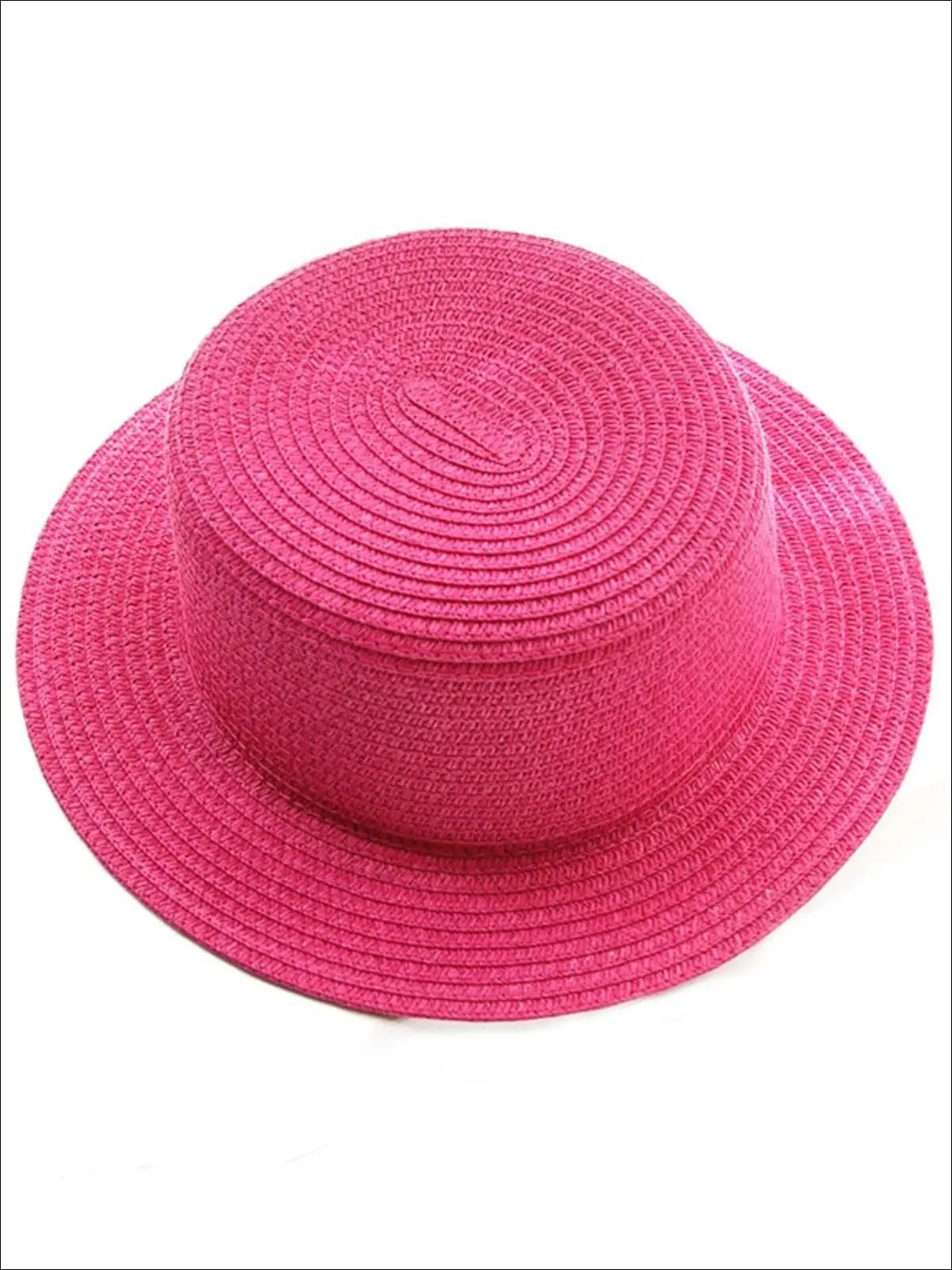 Mommy and Me Solid Color Straw Sun Hat - Image 2