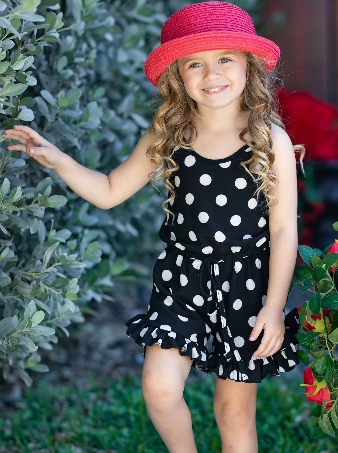 Some Like It Dot Ruffle Hem Romper - Image 2