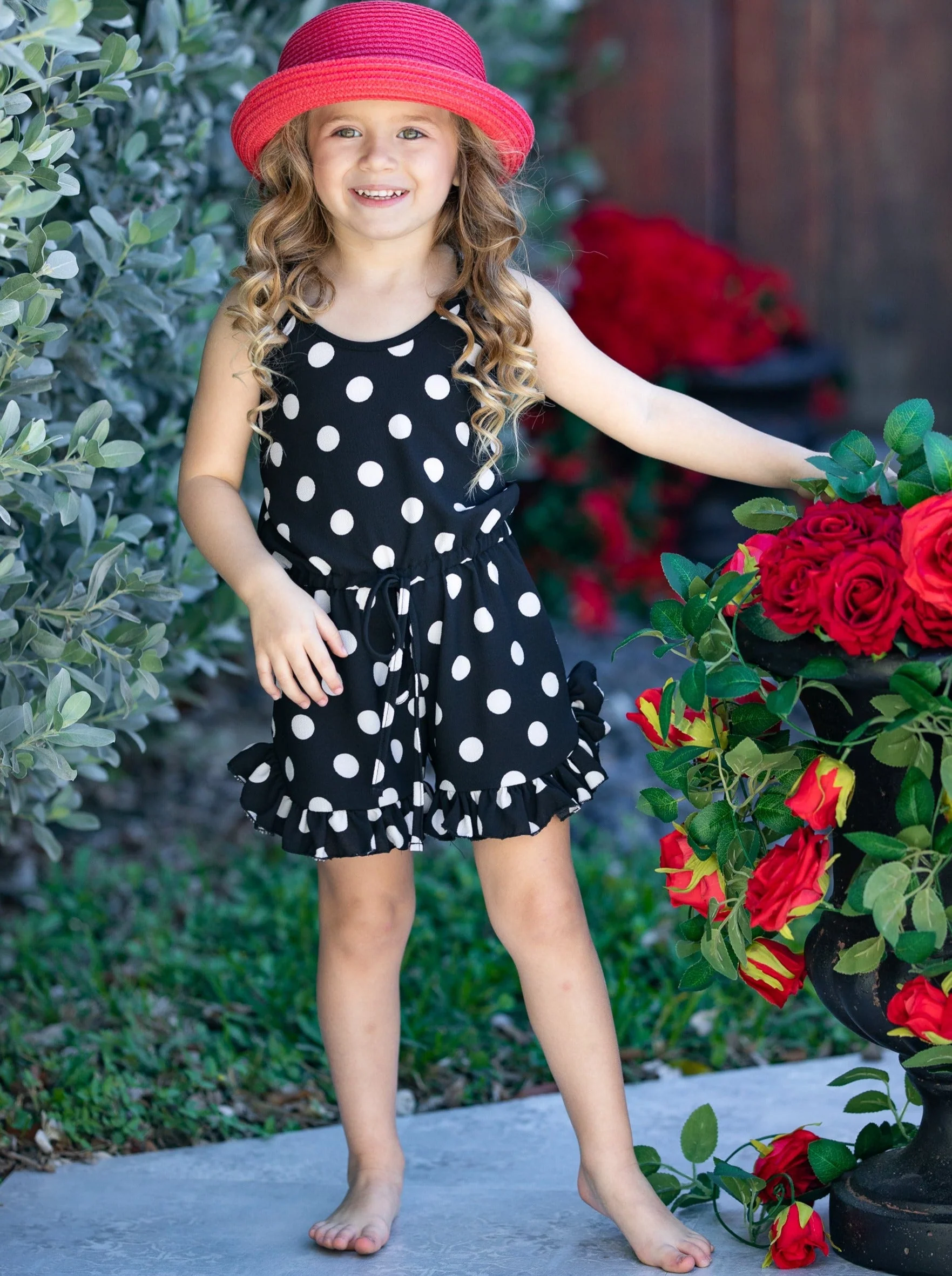 Some Like It Dot Ruffle Hem Romper - Image 4