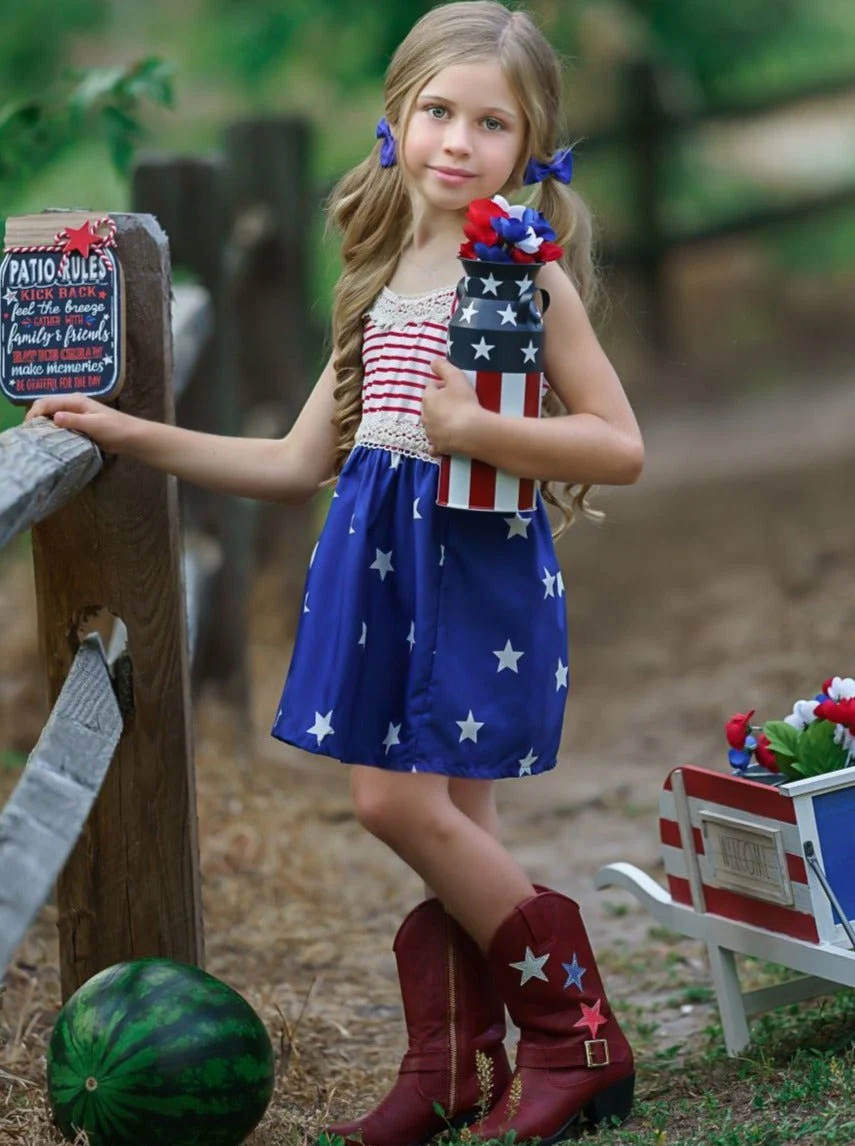 Spangled Banner Lace Trim Dress - Image 2