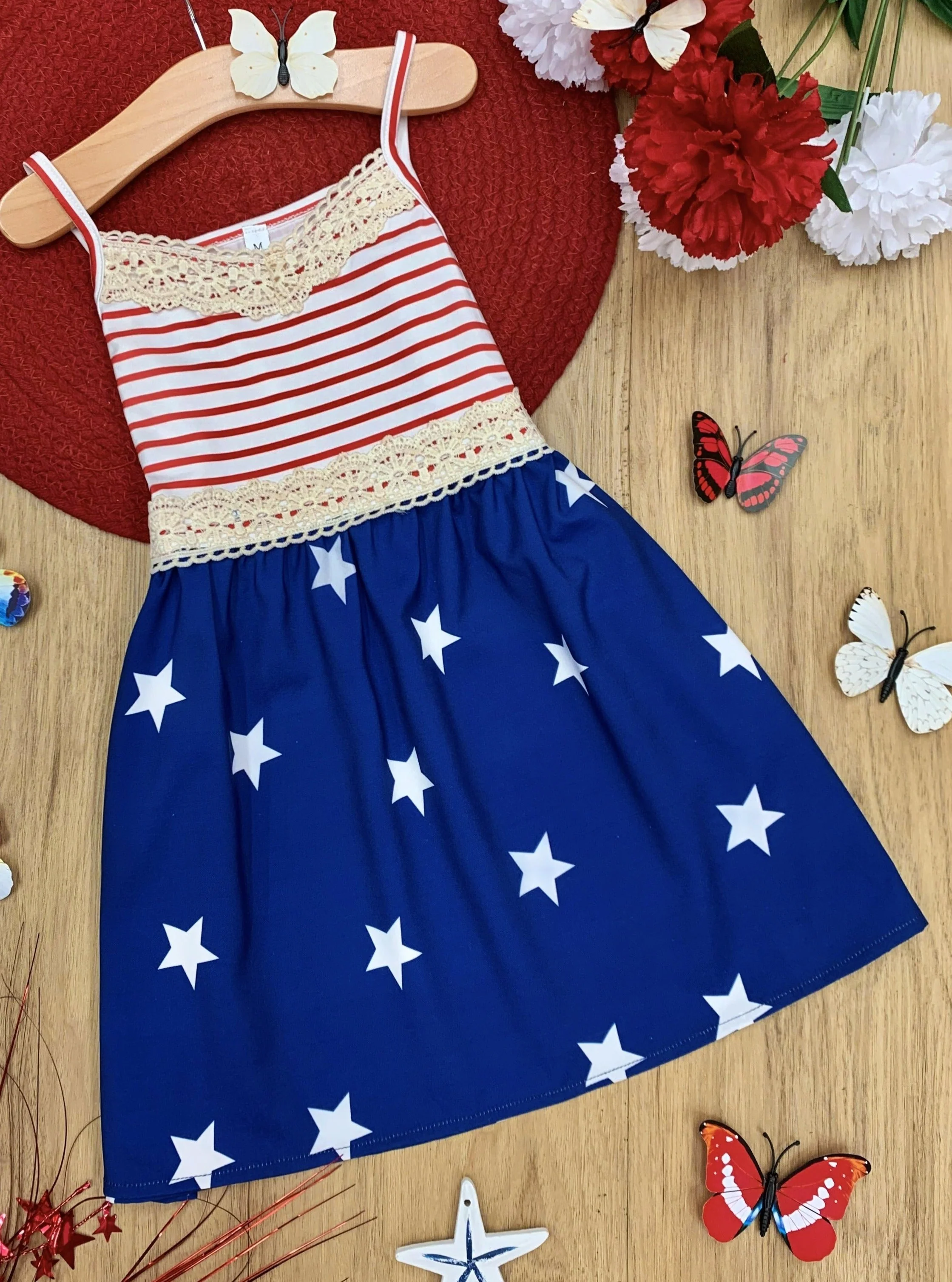 Spangled Banner Lace Trim Dress - Image 4