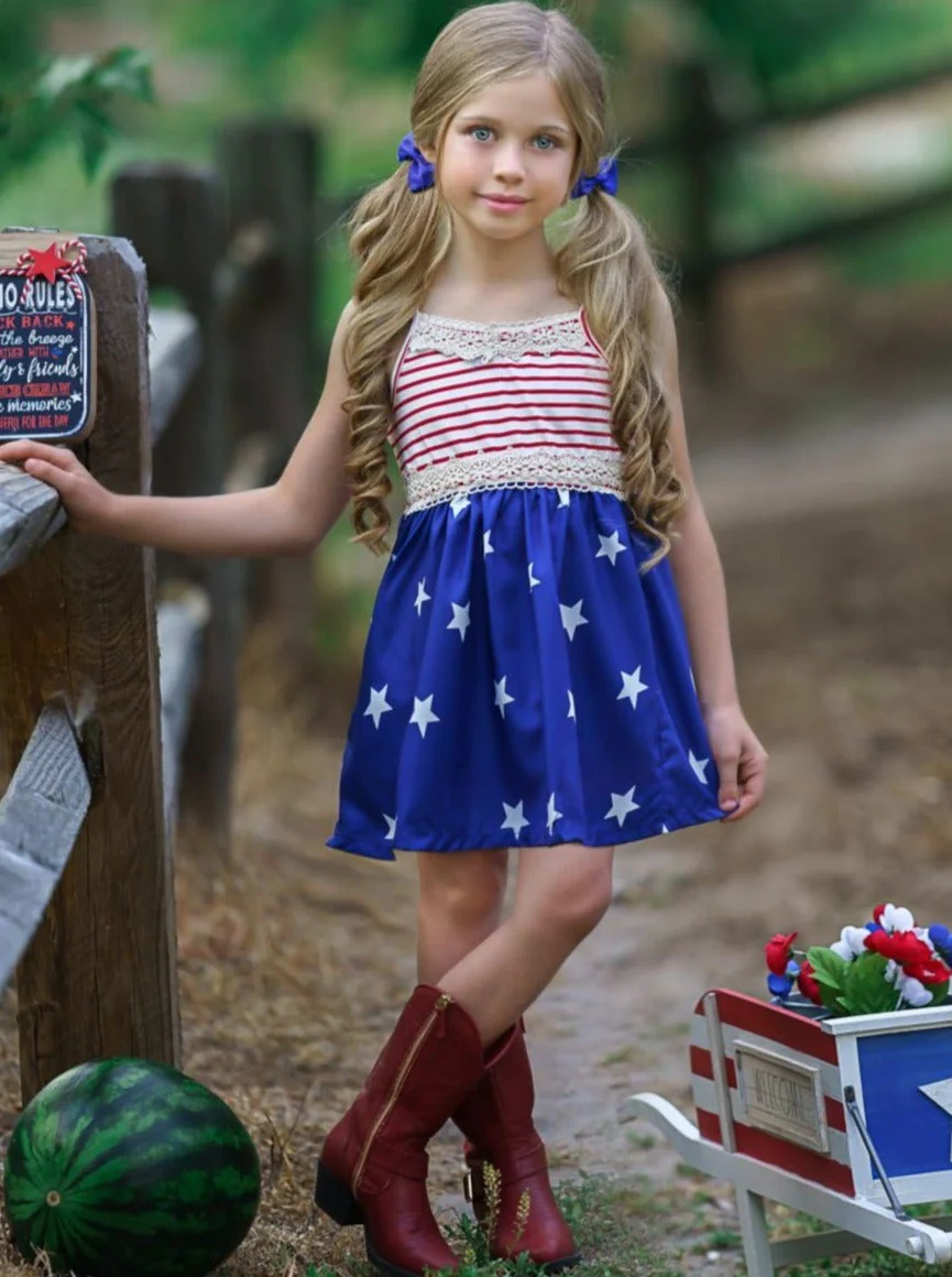 Spangled Banner Lace Trim Dress - Image 5