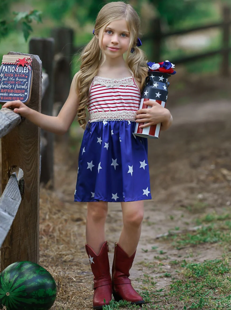 Spangled Banner Lace Trim Dress - Image 6