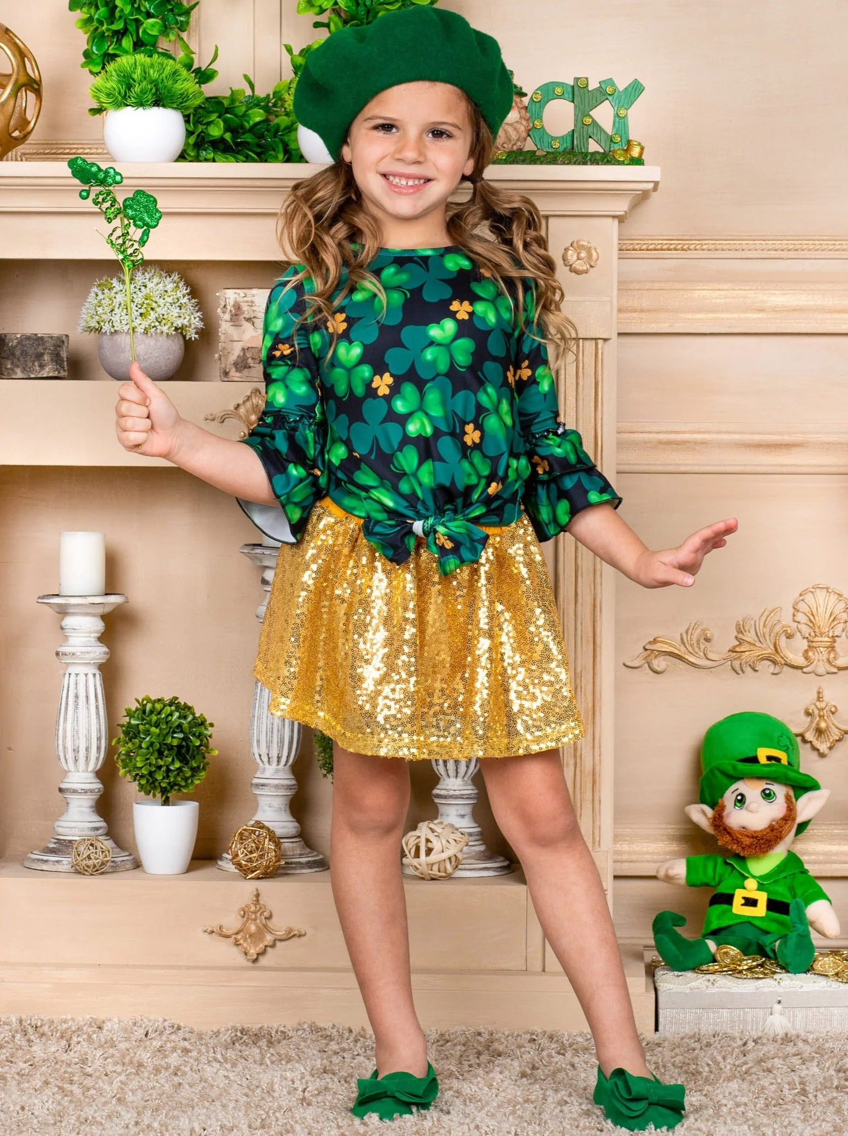 Sparkling Luck Sequin Skirt Set - Image 4