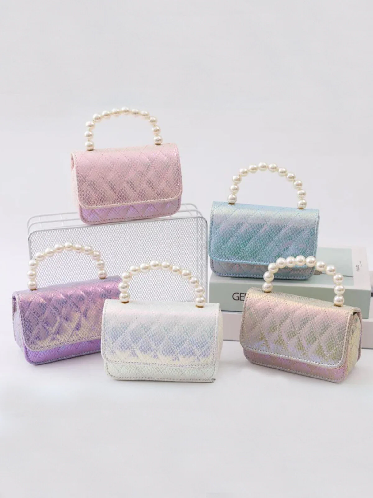 Sparkling Pearl Handle Crossbody Bag by Liv and Mia - Image 2
