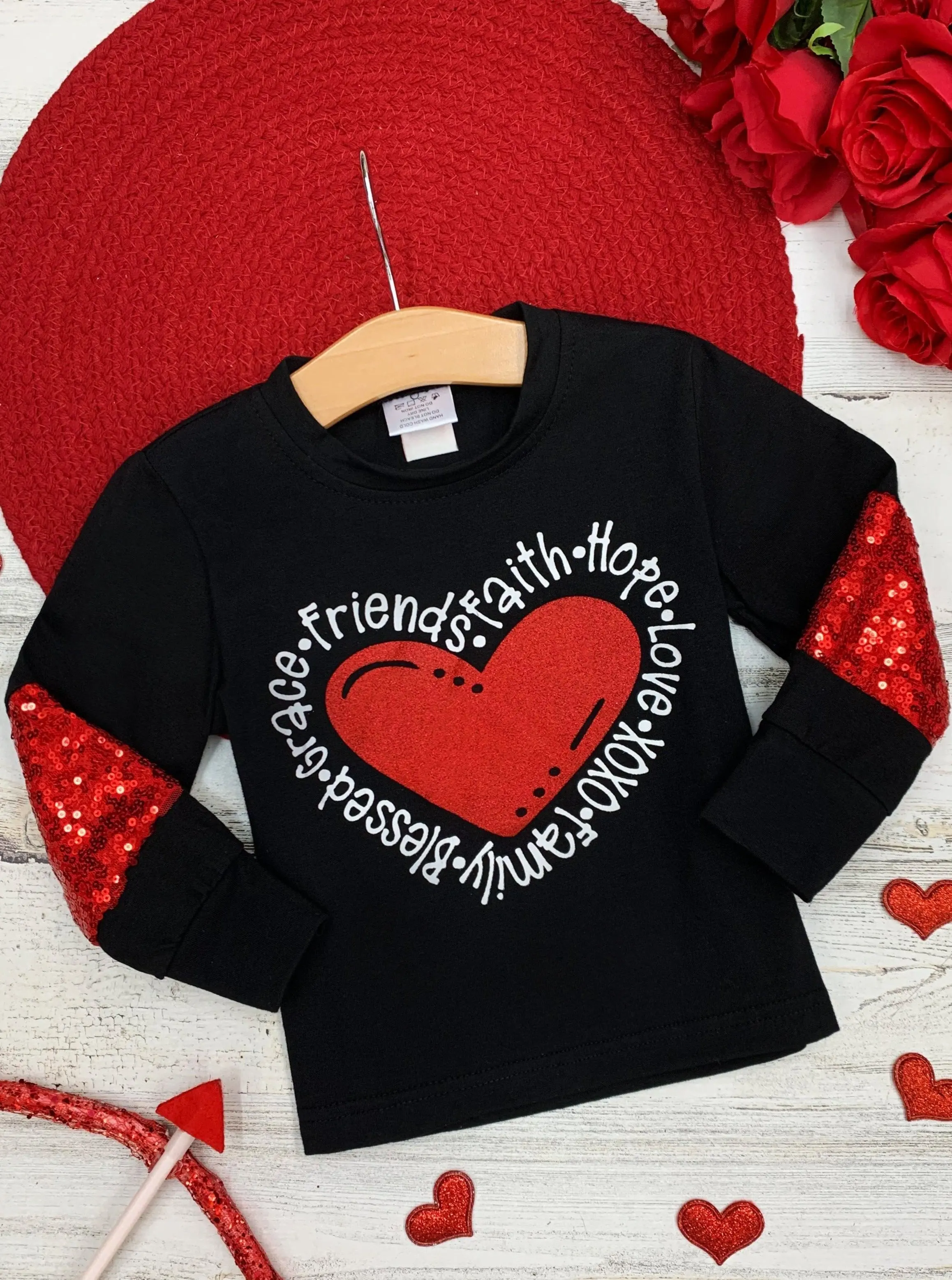 My Heart Sparkles Sequin Elbow Top - Image 3