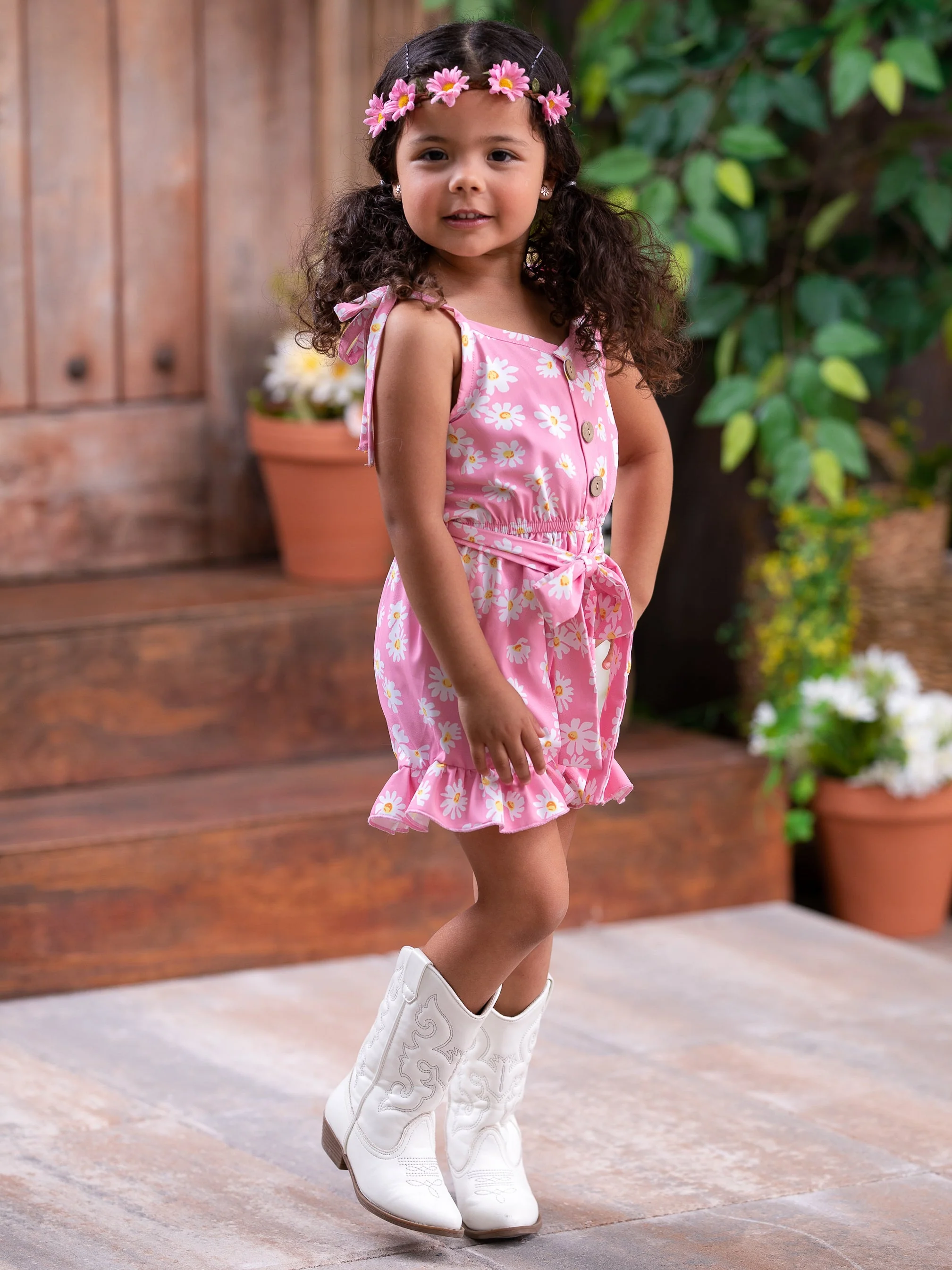 Darling Daisy Belted Ruffle Romper - Image 10