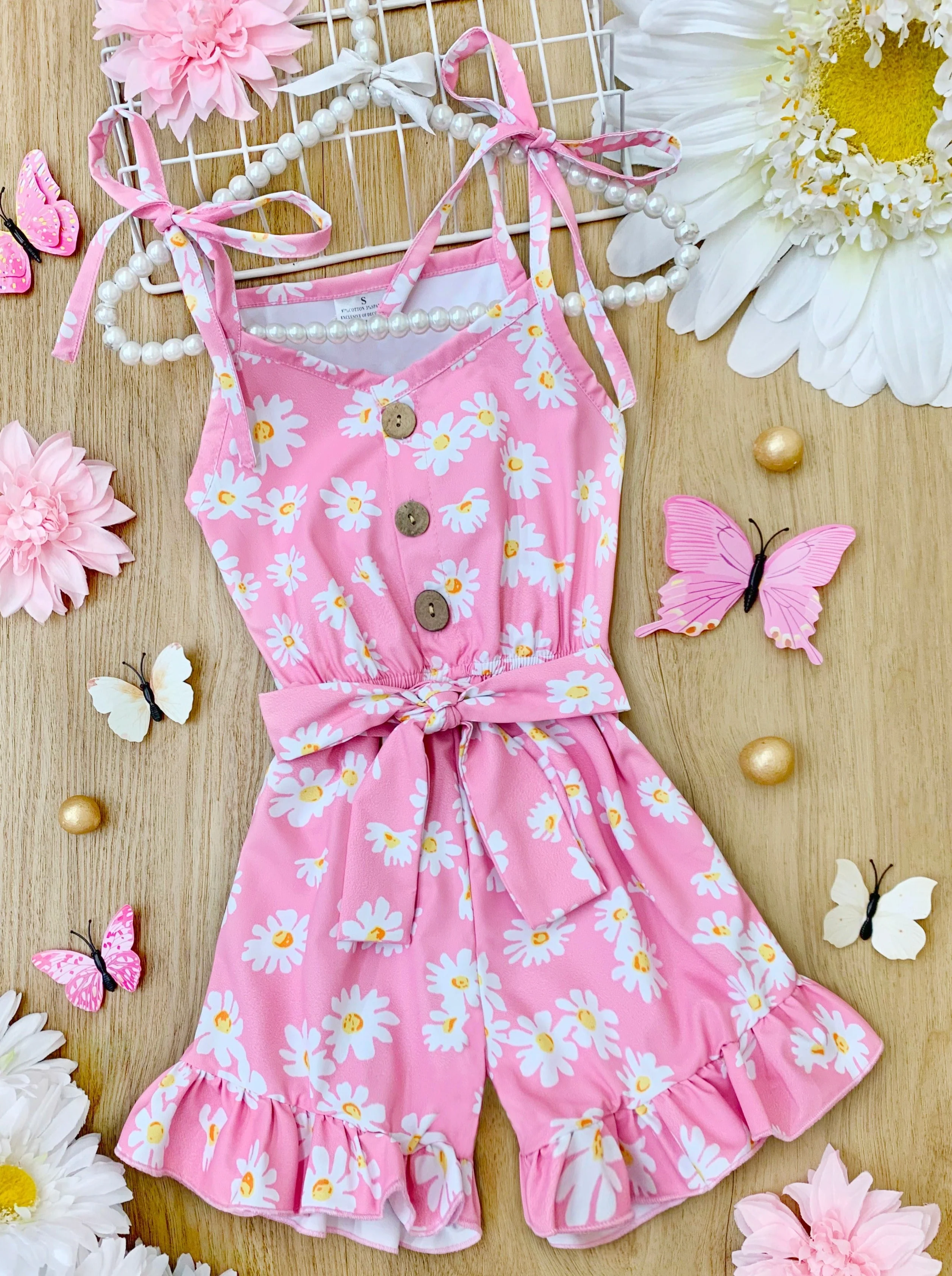 Darling Daisy Belted Ruffle Romper - Image 7
