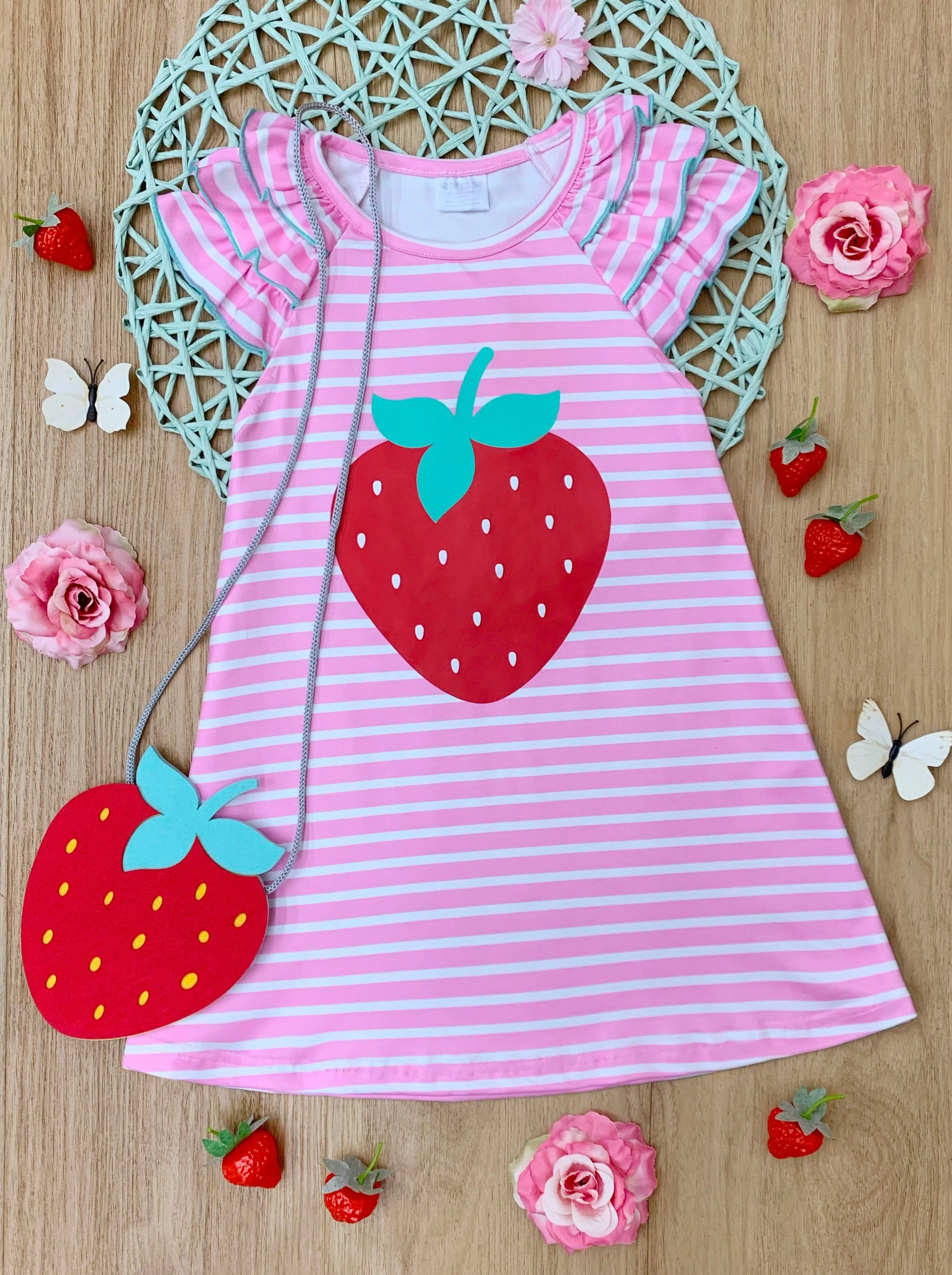 Couture Cutie Strawberry Dress and Purse Set - Image 4