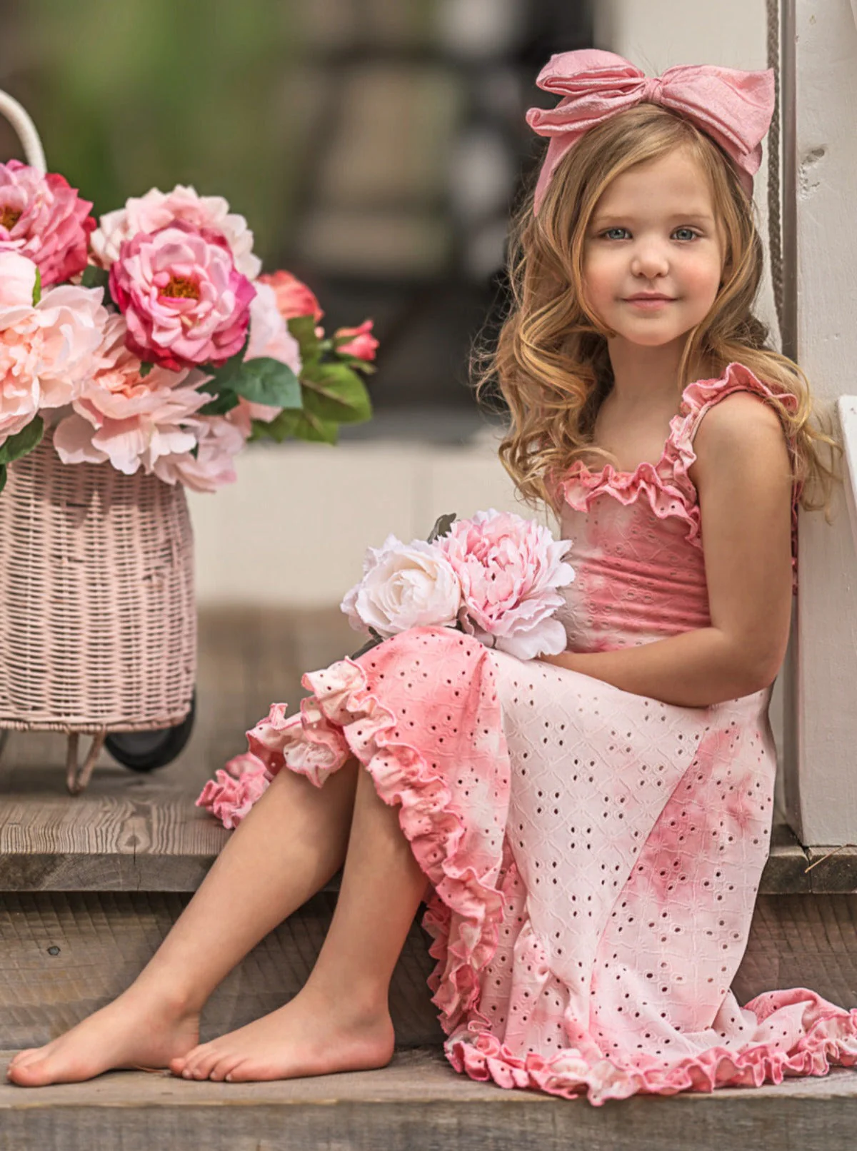 Cool-Girl Summer Tie-Dye Hi-Lo Ruffle Dress - Image 3