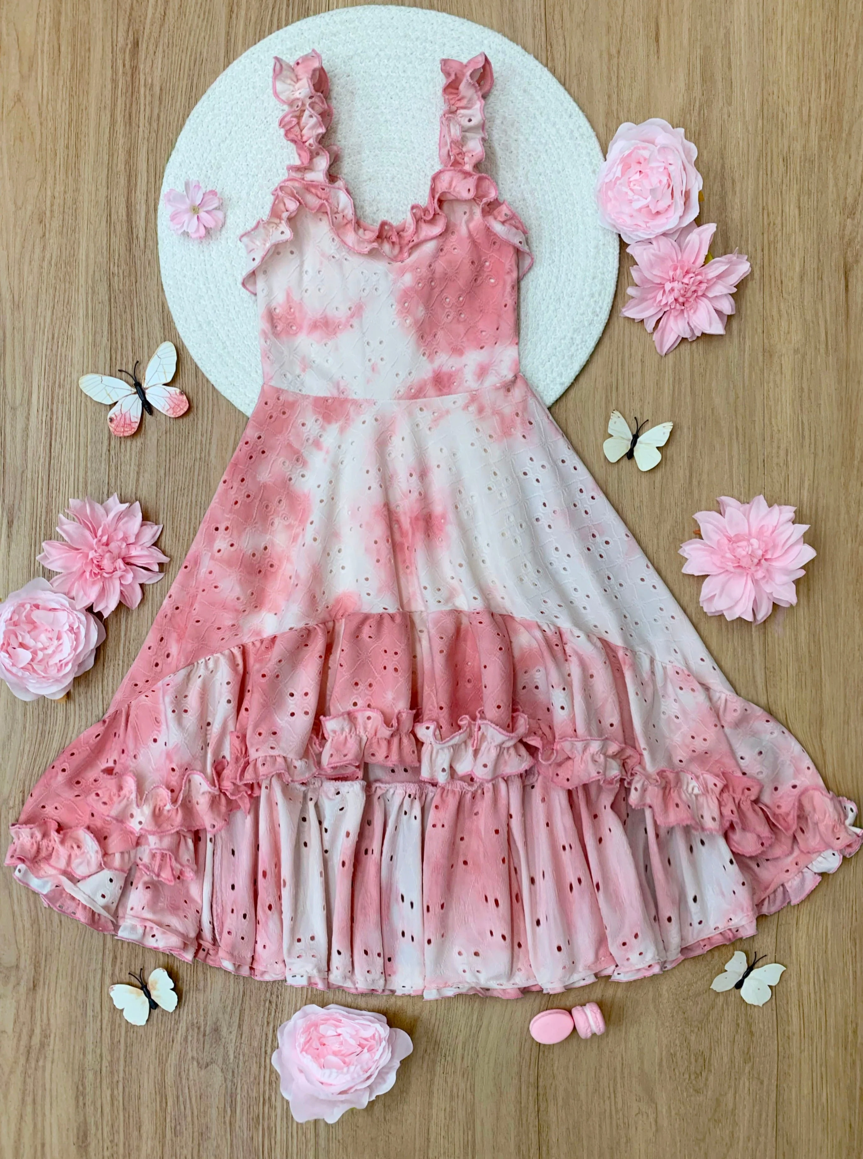 Cool-Girl Summer Tie-Dye Hi-Lo Ruffle Dress - Image 5