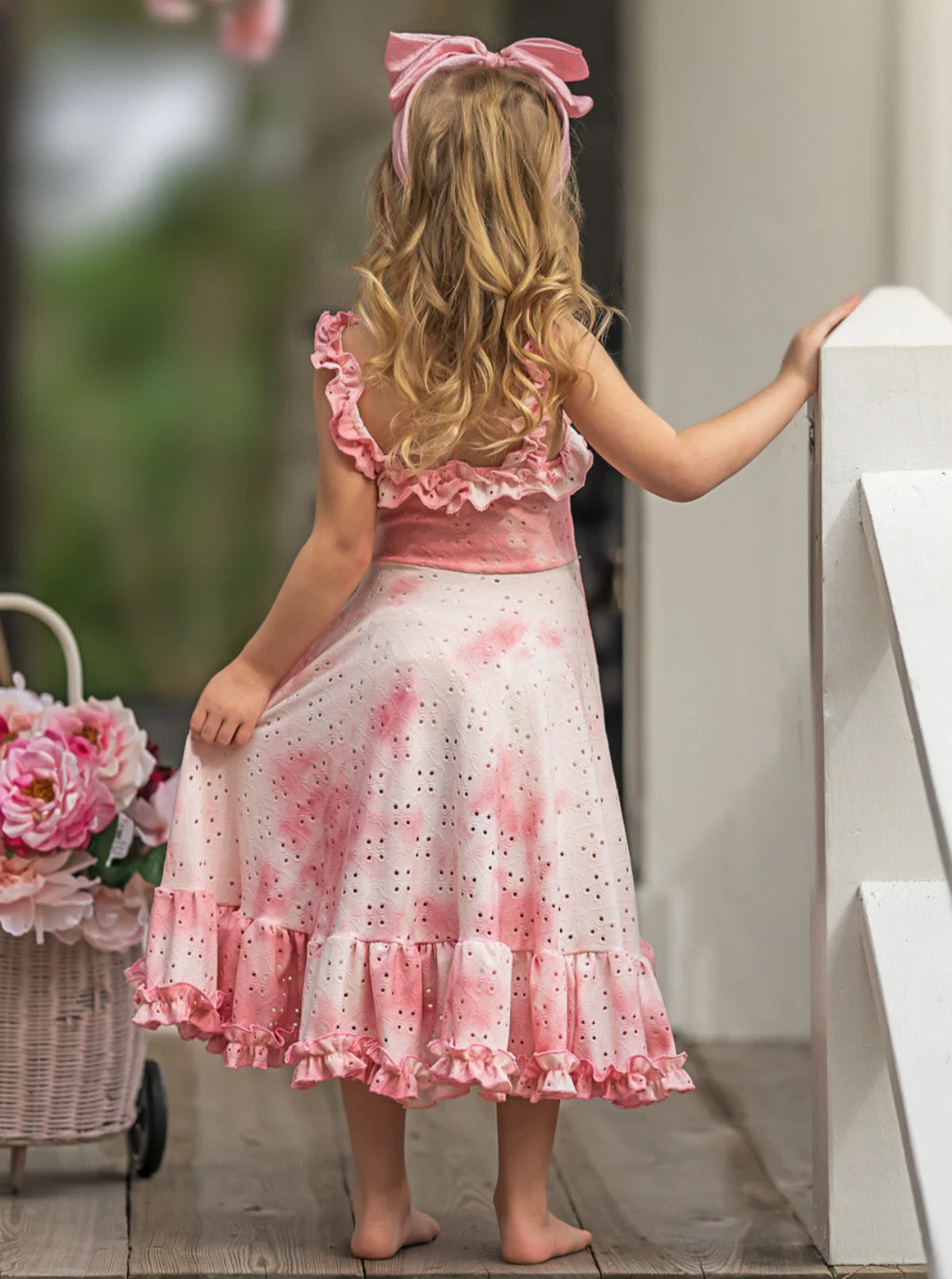 Cool-Girl Summer Tie-Dye Hi-Lo Ruffle Dress - Image 6