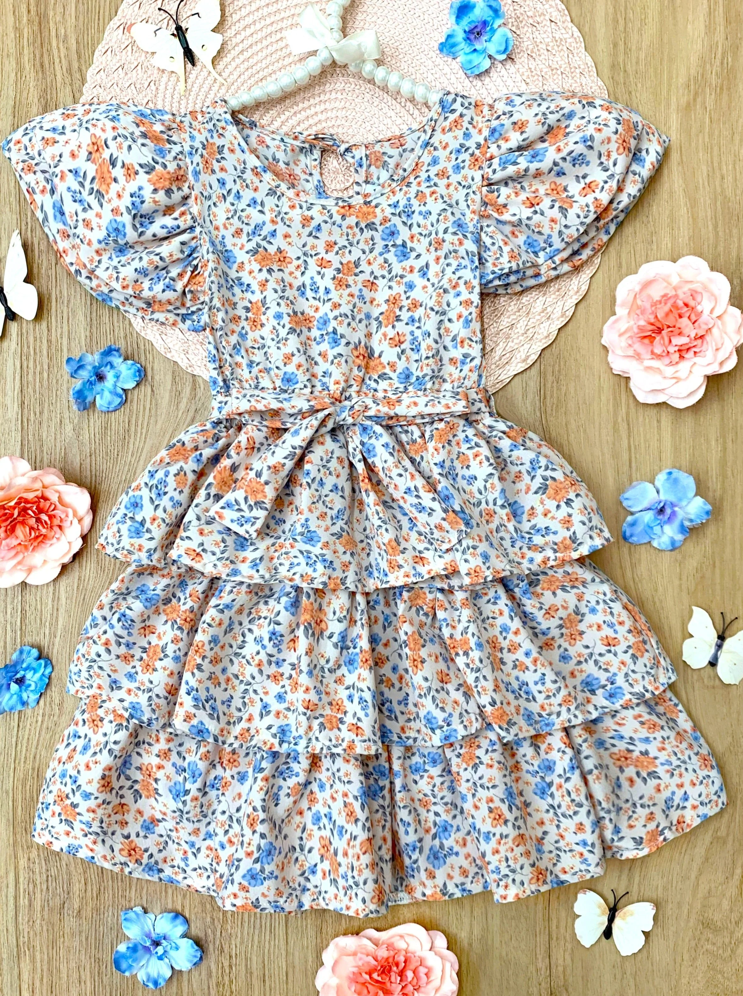 Summer Florals Casual Ruffles Dress - Image 3