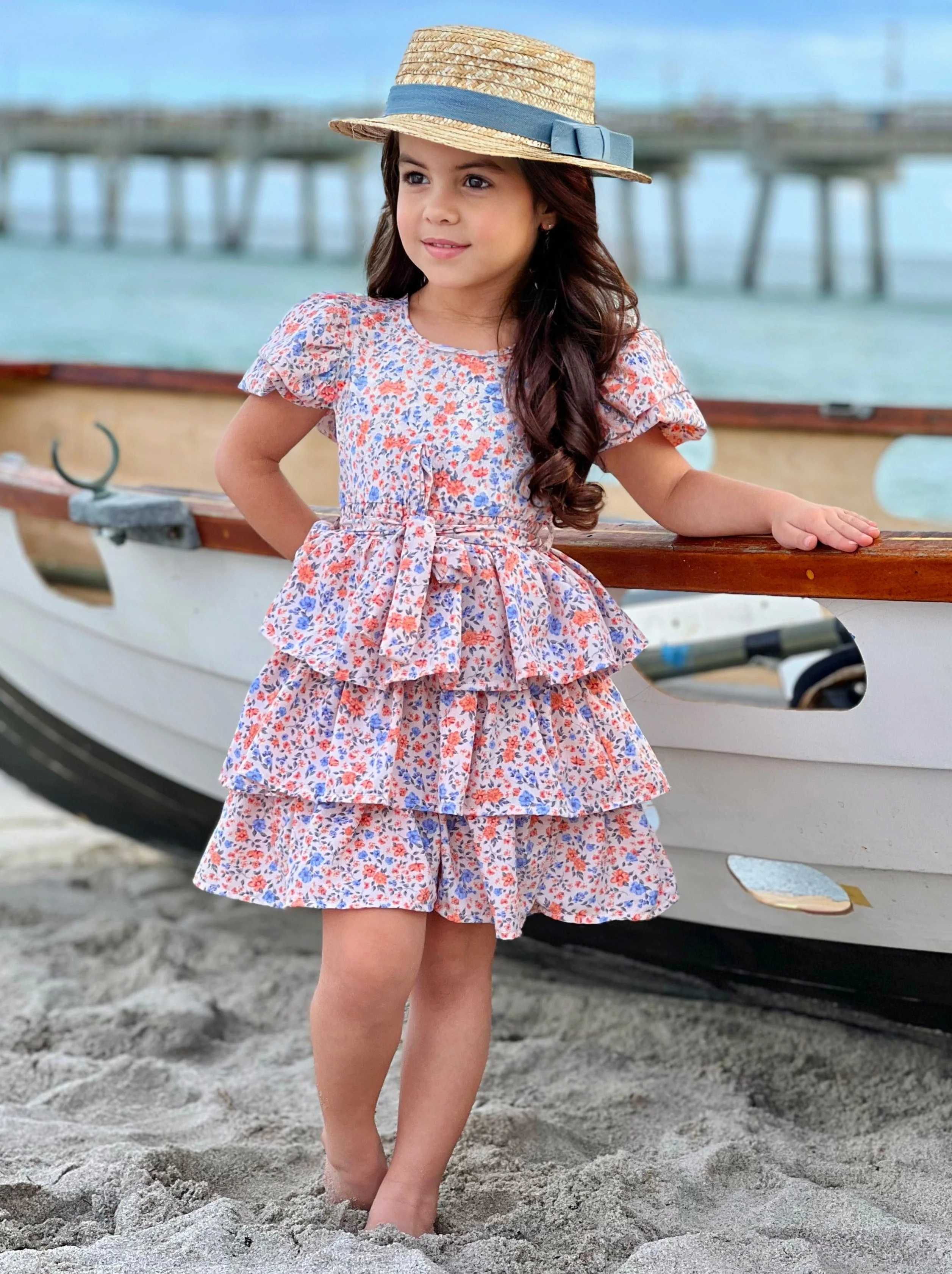 Summer Florals Casual Ruffles Dress - Image 4