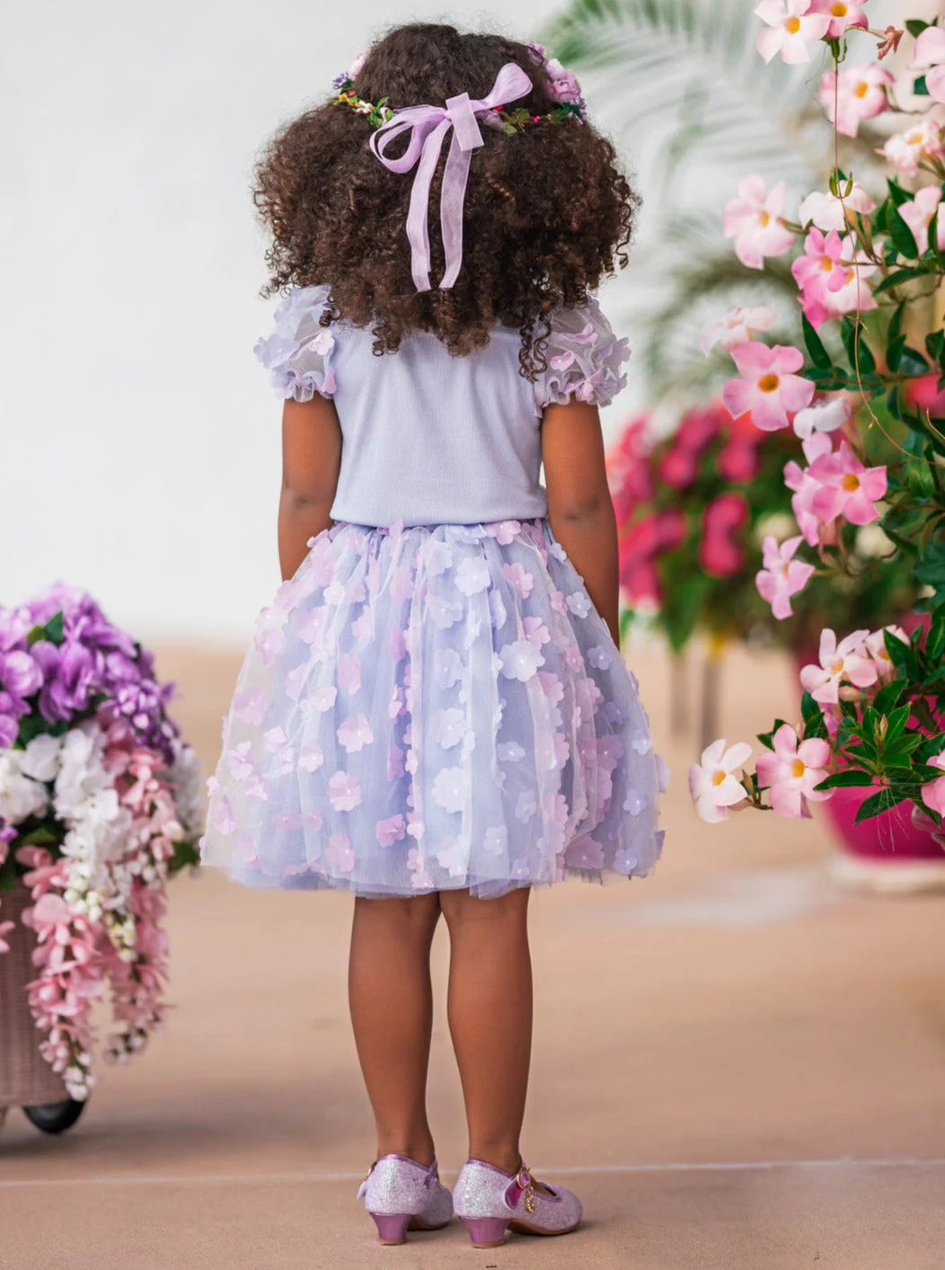 Pastel Blooms Floral Tulle Skirt Set - Image 3