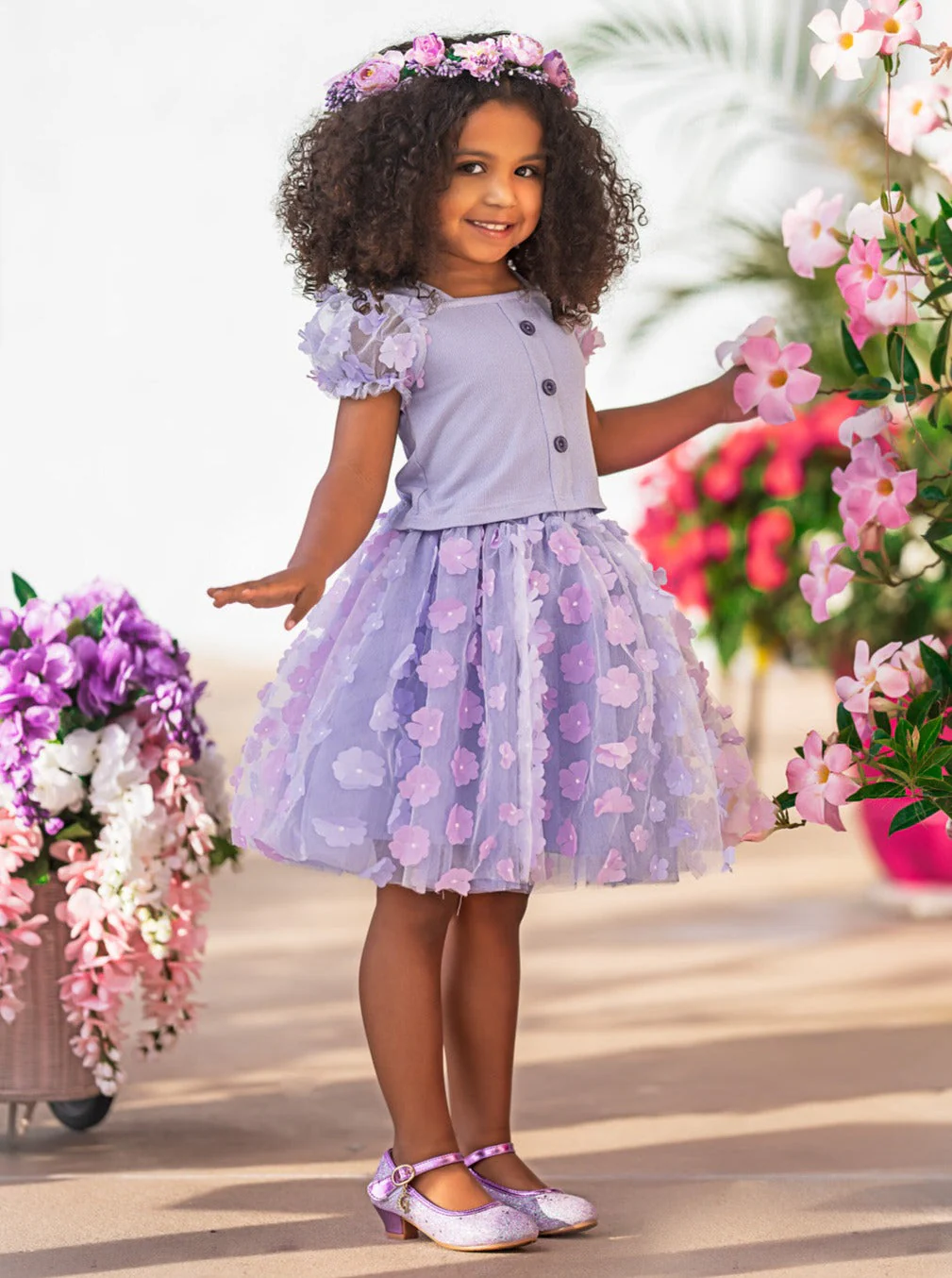 Pastel Blooms Floral Tulle Skirt Set - Image 4