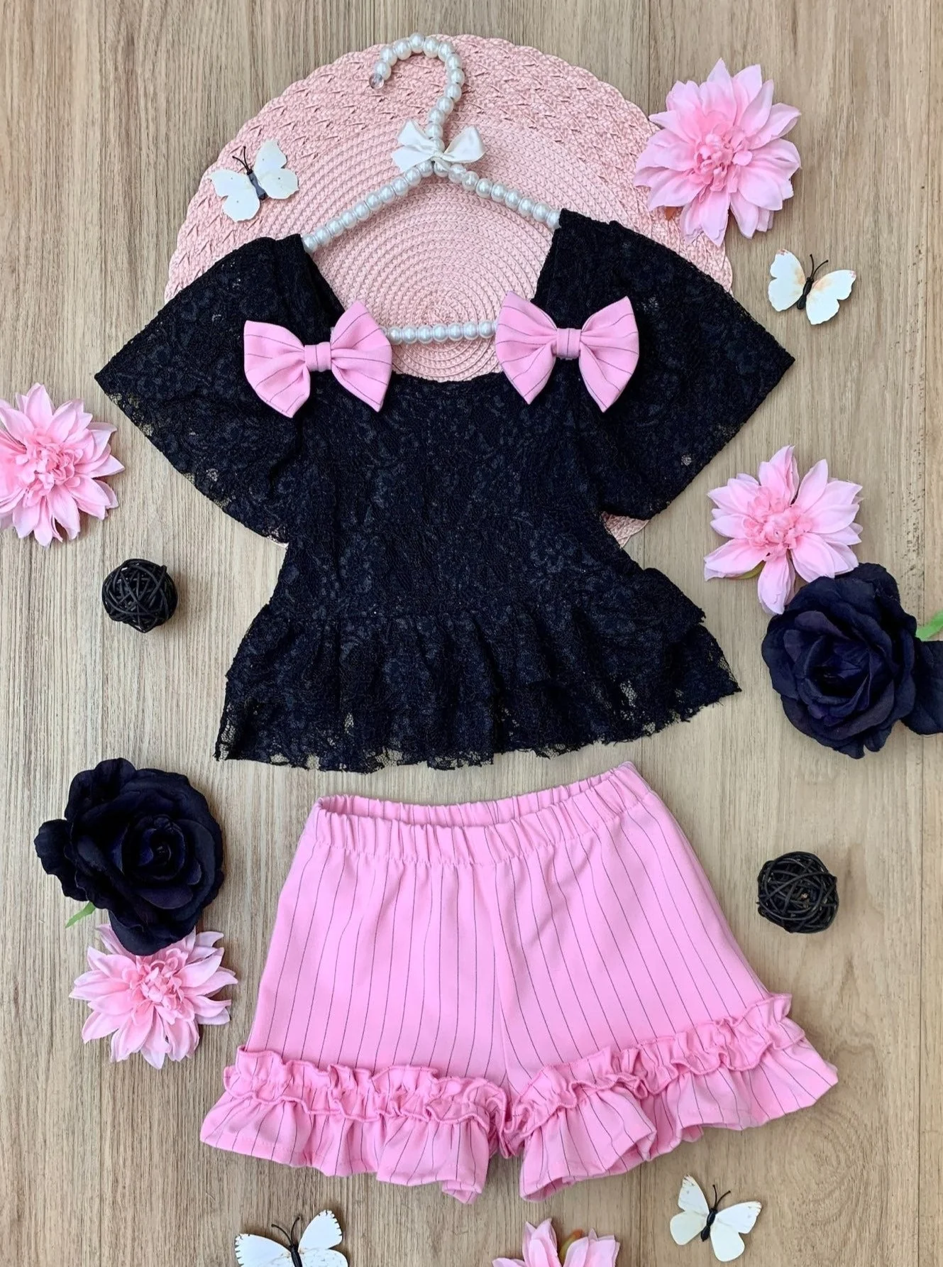 Springtime Best Lace Top and Ruffle Short Set - Image 4