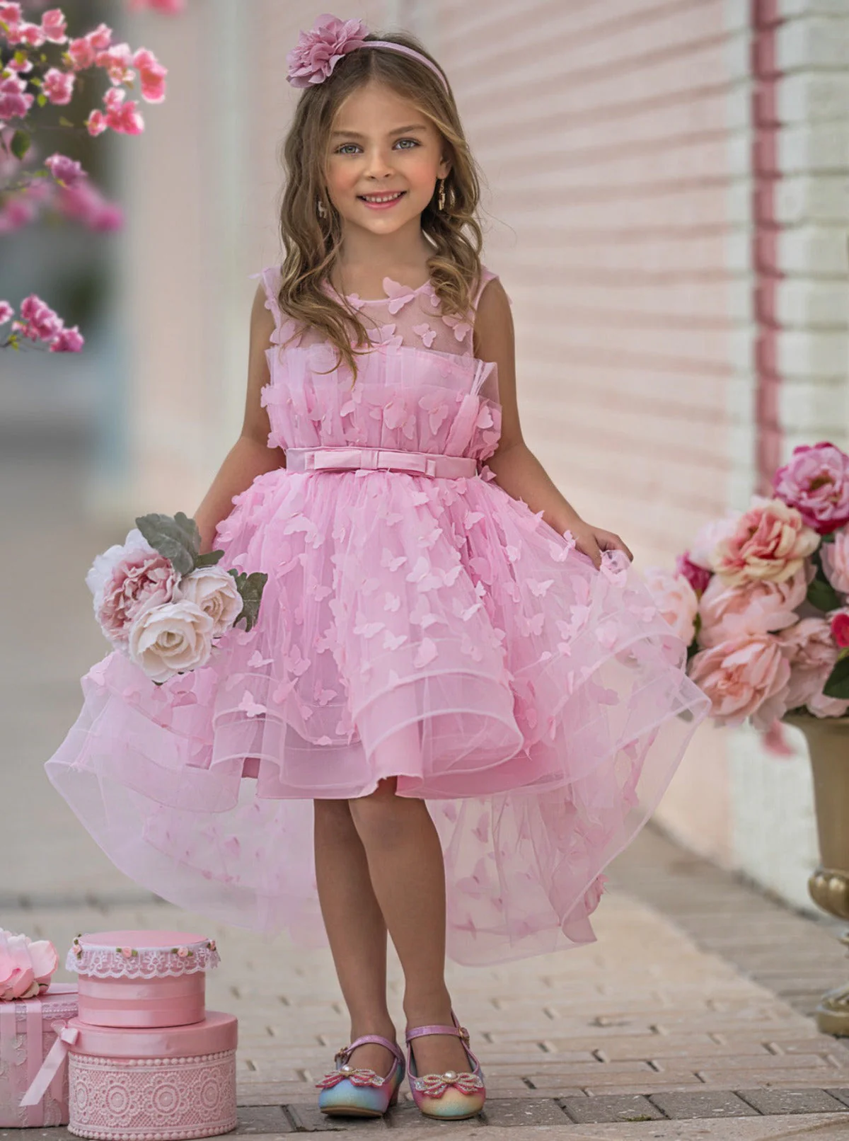 Dreaming With Fairies Pink Butterfly Tulle Dress - Image 4