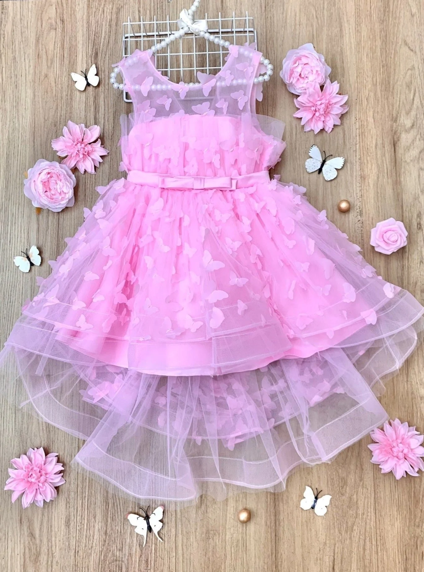 Dreaming With Fairies Pink Butterfly Tulle Dress - Image 5