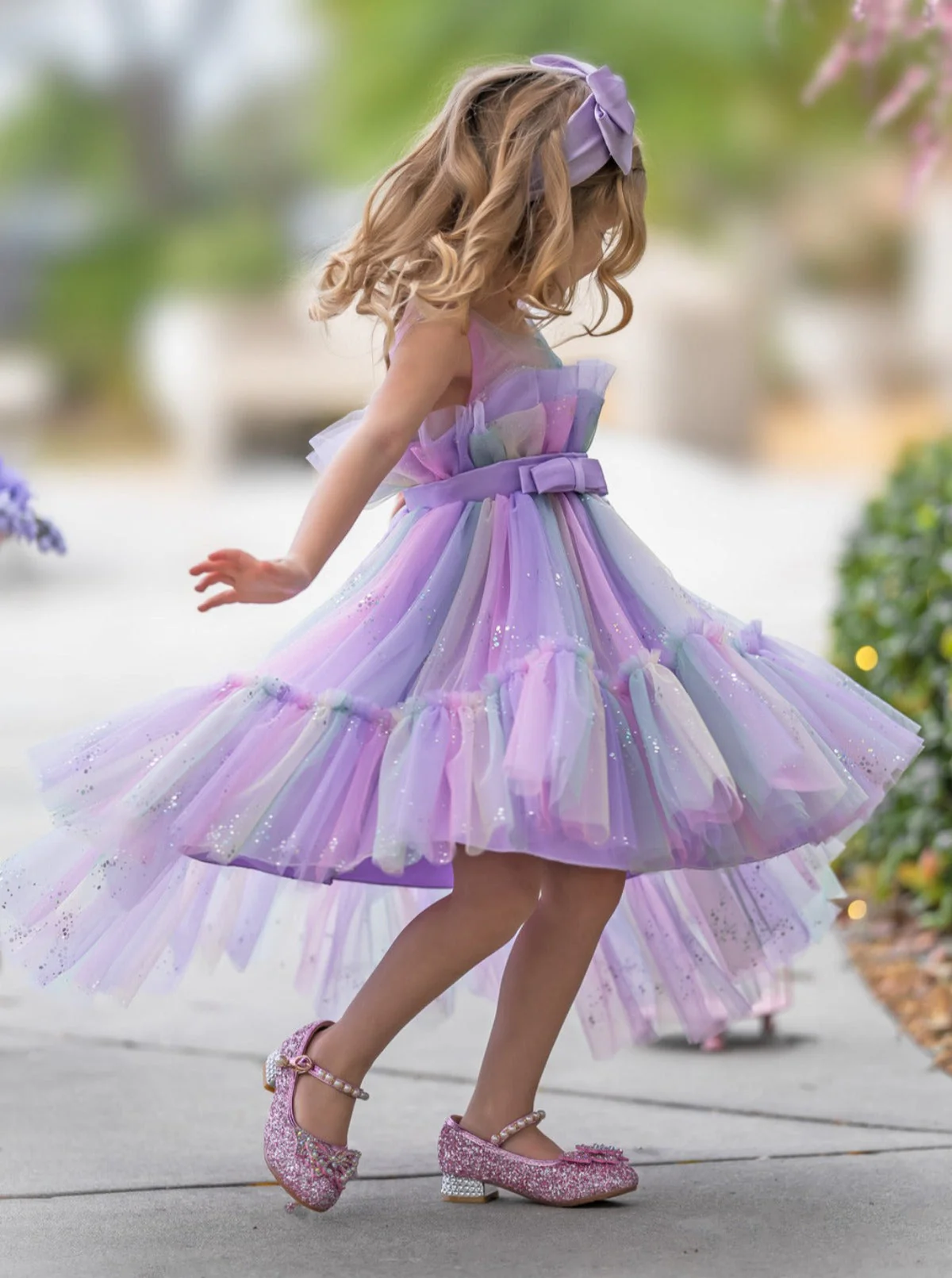 Stunning Star Ombré Lilac Party Dress - Image 2