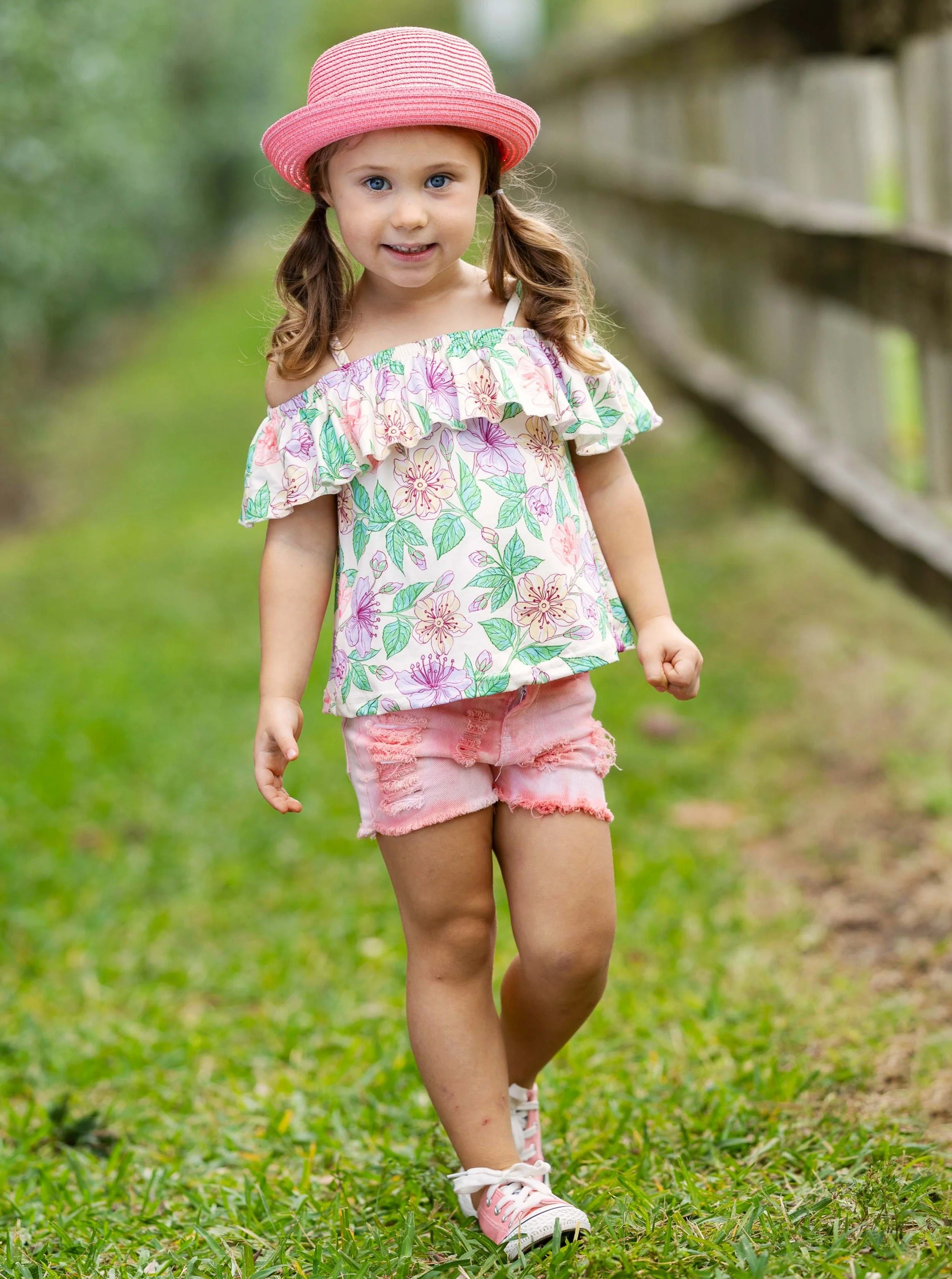 Blossom Dream Ombre Denim Shorts Set - Image 6