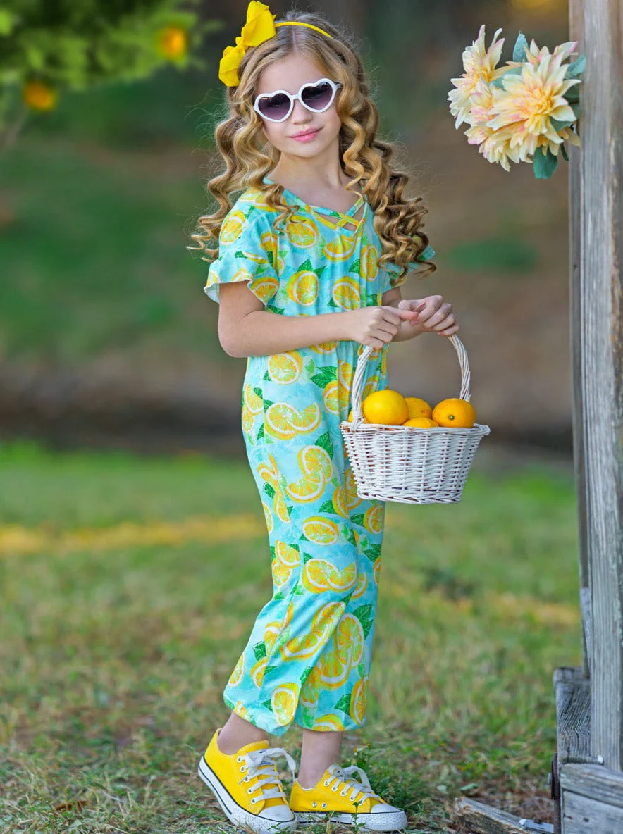 Lemon Fresh Ruffle Sleeve Jumpsuit - Image 2