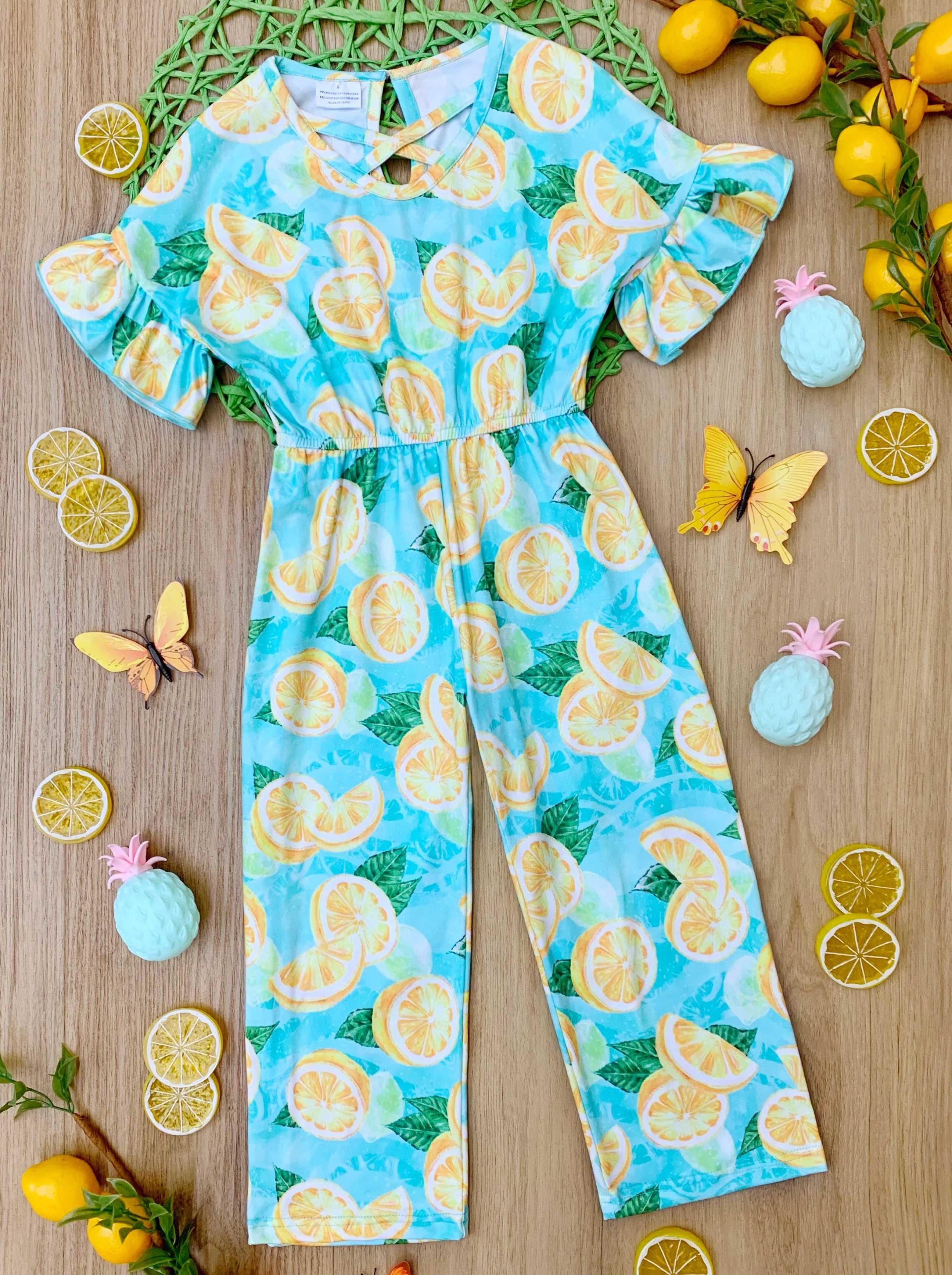 Lemon Fresh Ruffle Sleeve Jumpsuit - Image 4