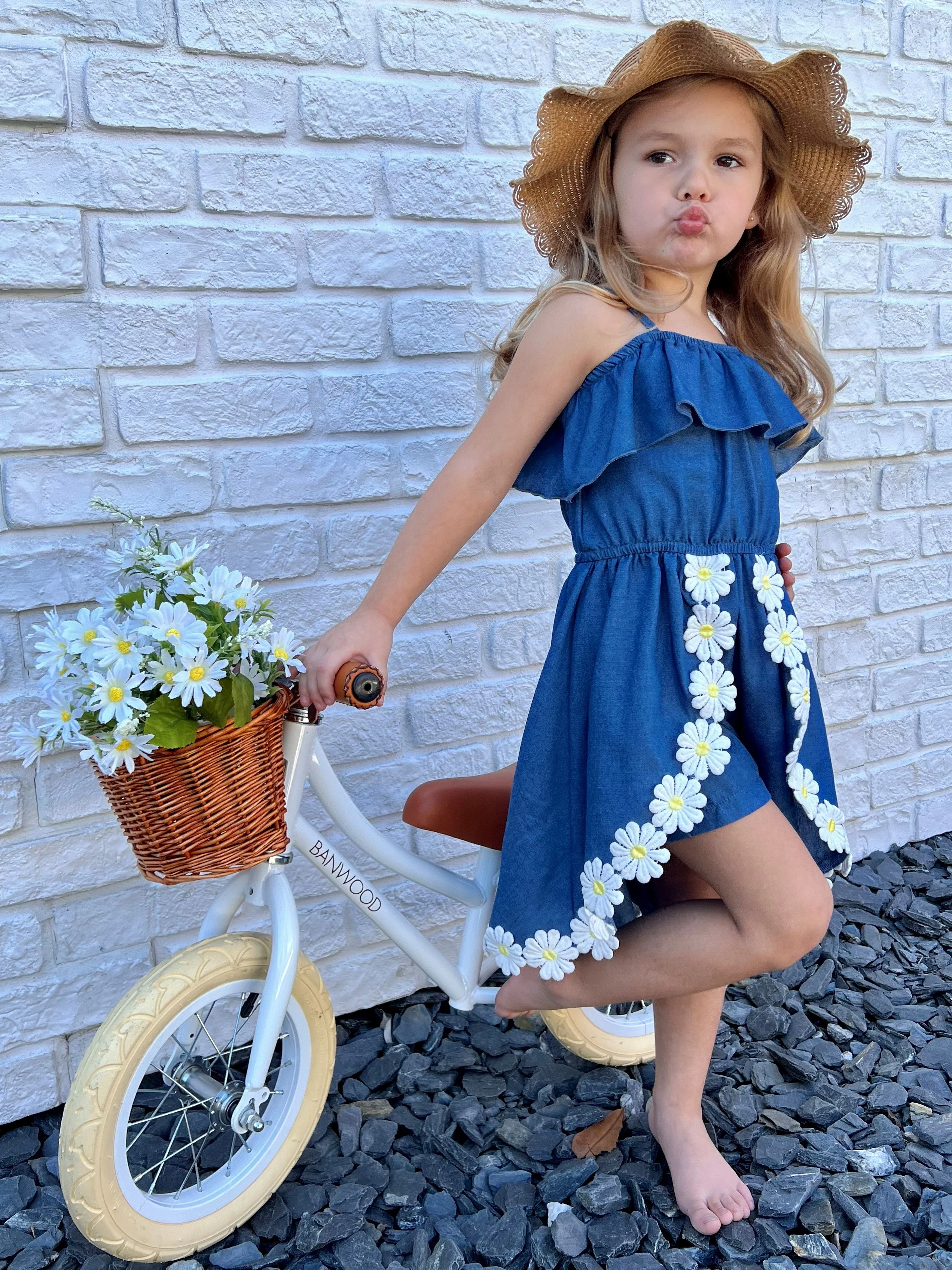 Make My Daisy Chambray Romper Dress - Image 2