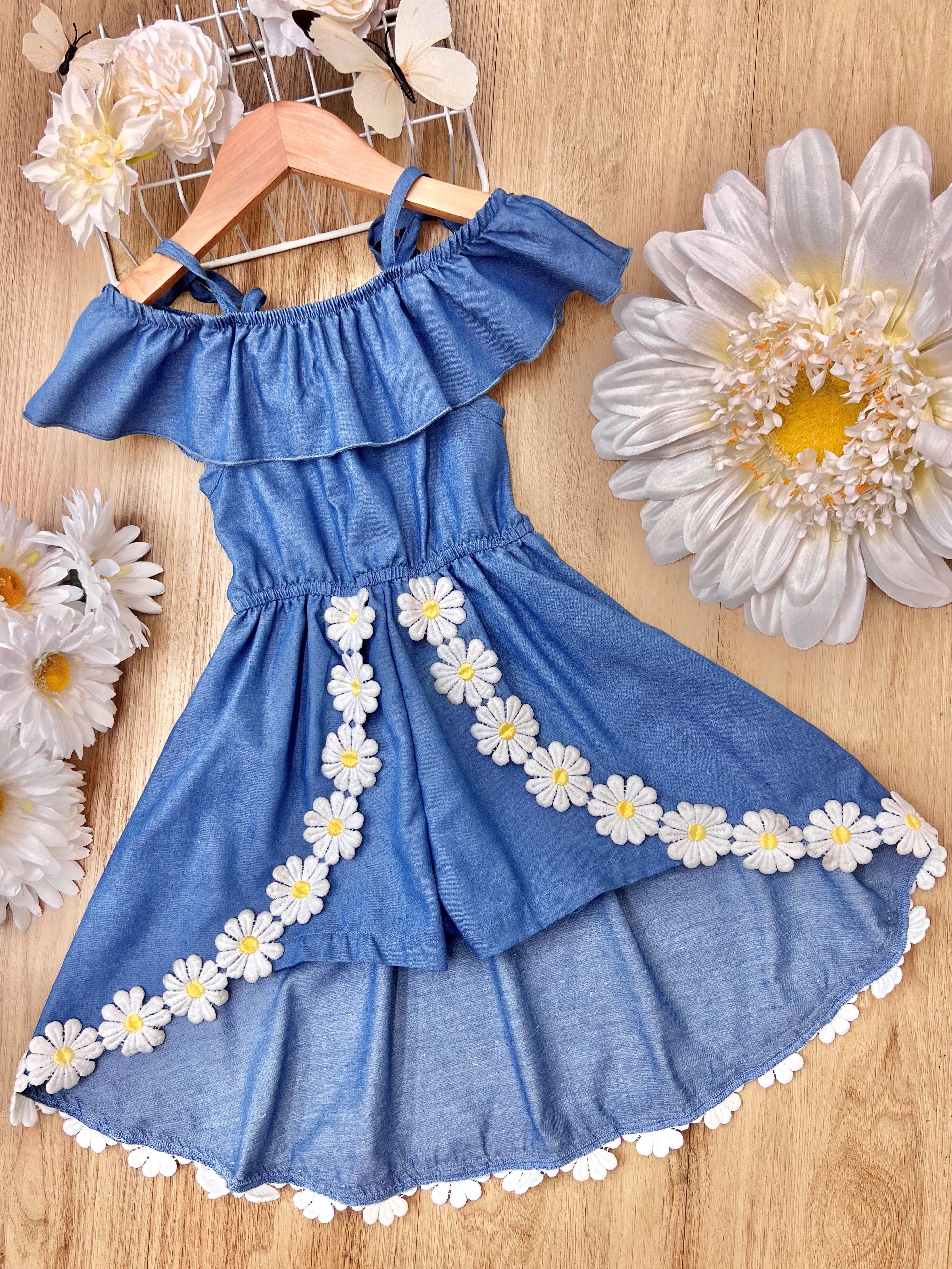 Make My Daisy Chambray Romper Dress - Image 4