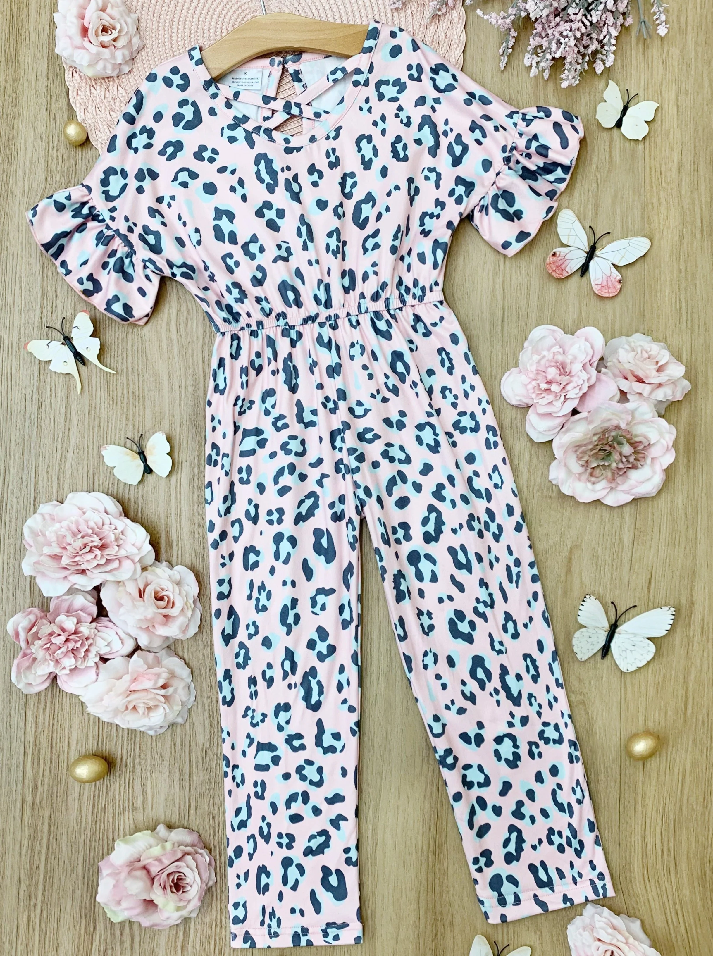 Spotted In Pink Ruffle Sleeve Jumpsuit - Image 2