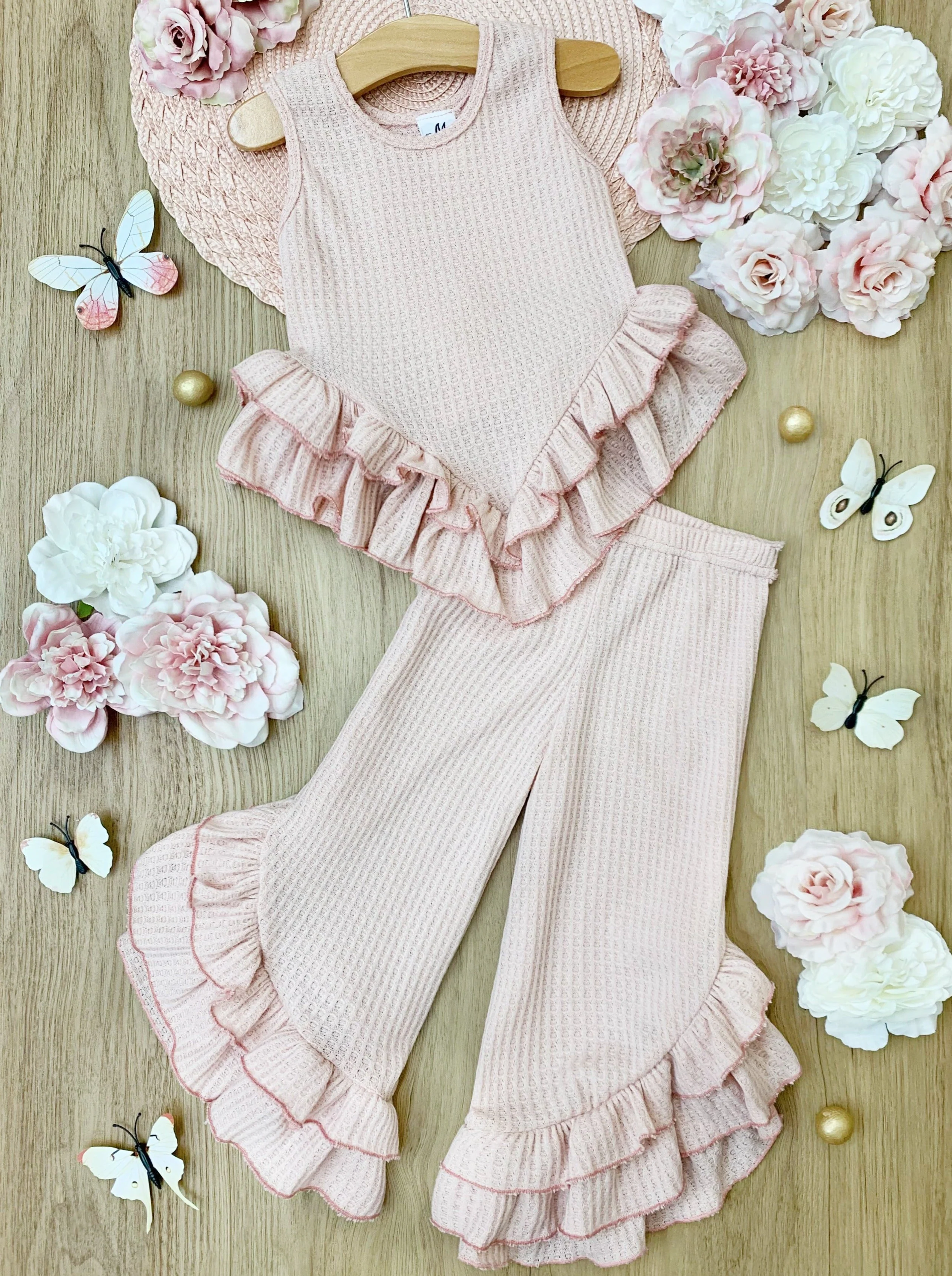 Springtime Fun Pastel Ruffle Pants Set - Image 4