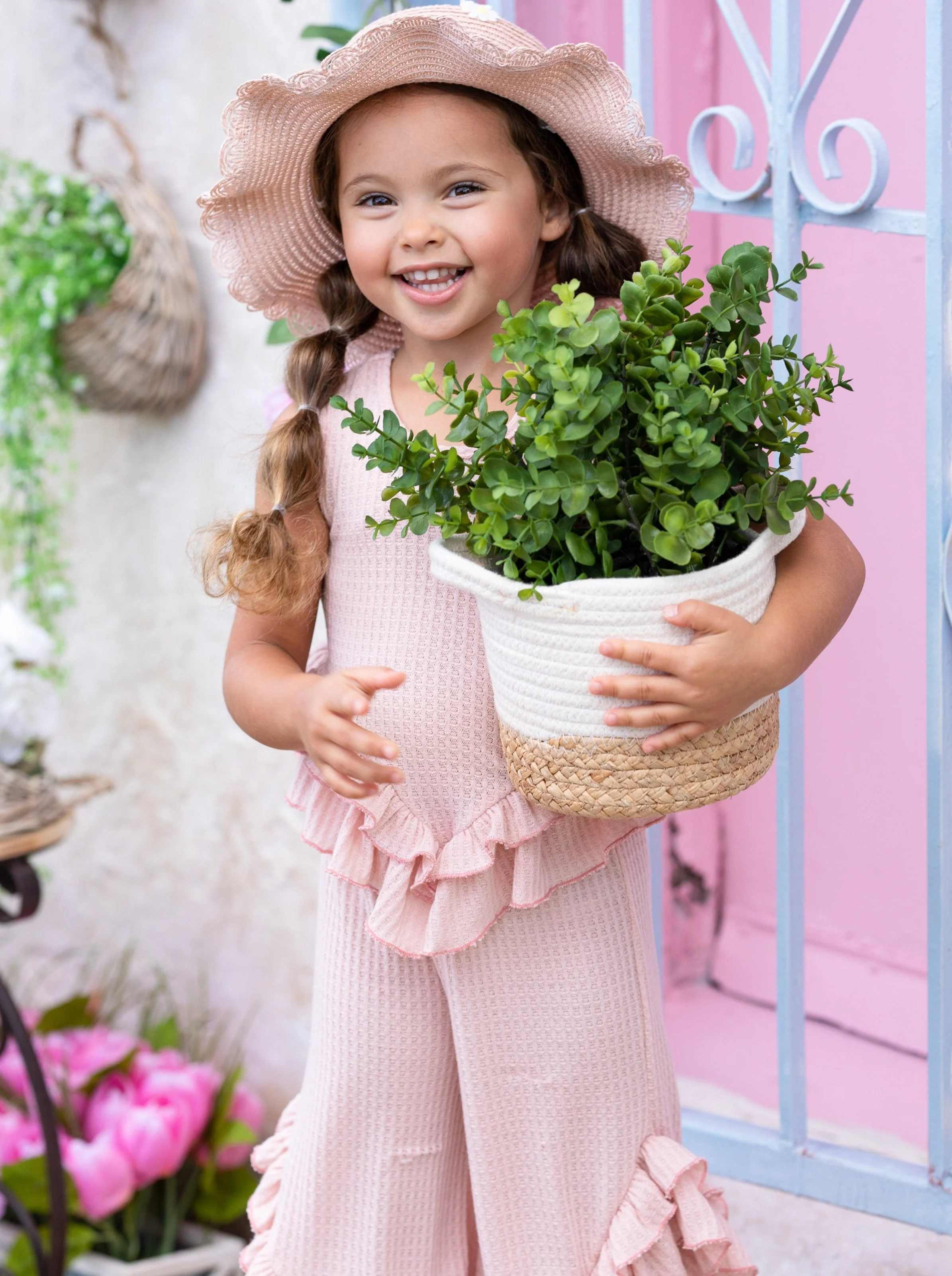 Springtime Fun Pastel Ruffle Pants Set - Image 5
