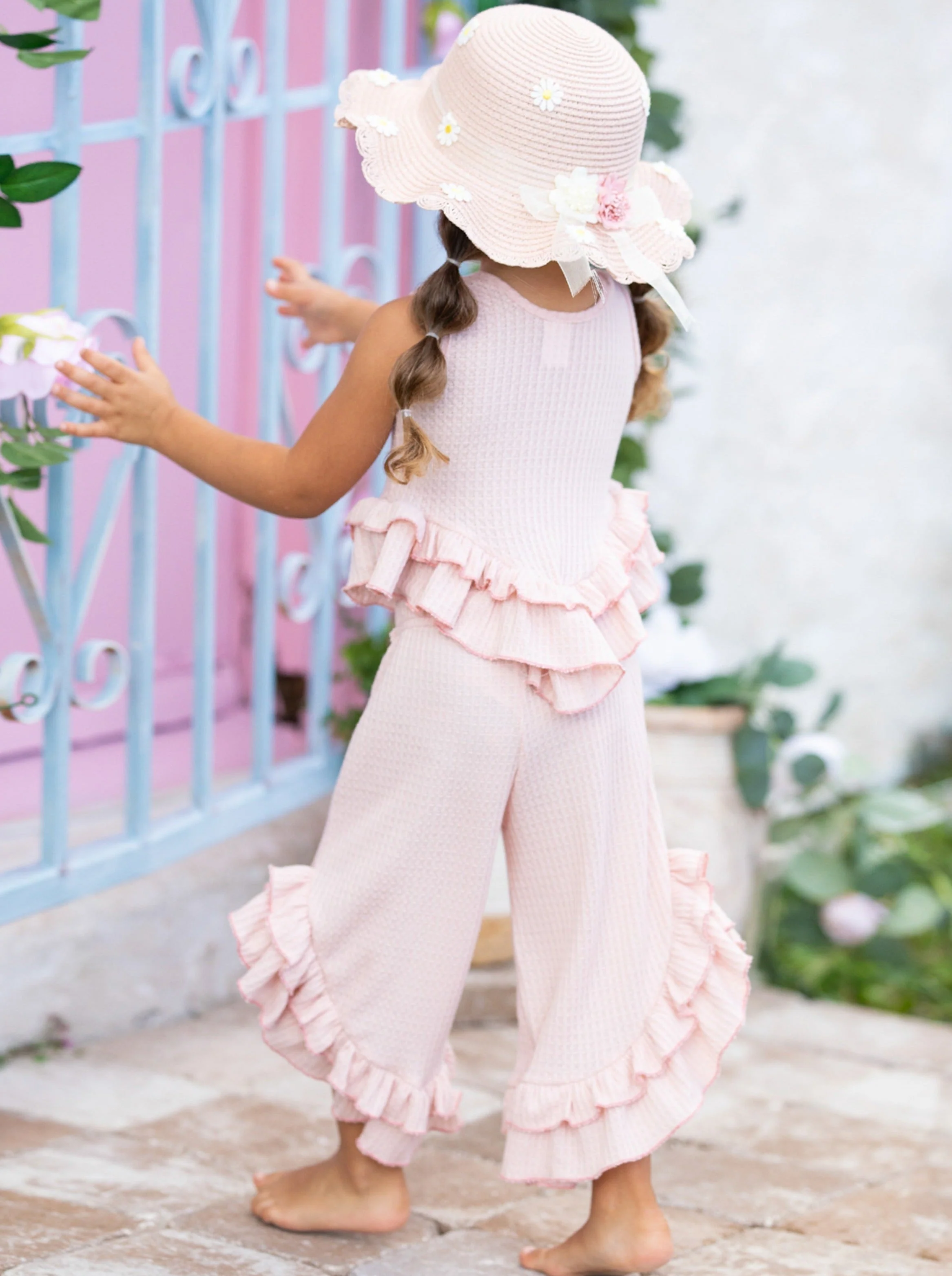 Springtime Fun Pastel Ruffle Pants Set - Image 6