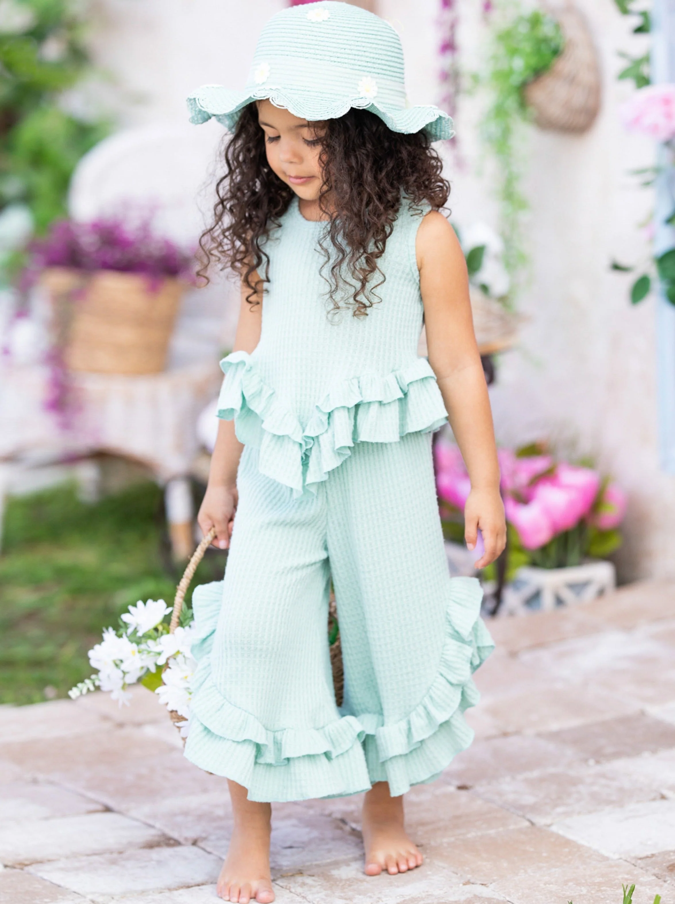 Springtime Fun Pastel Ruffle Pants Set - Image 8