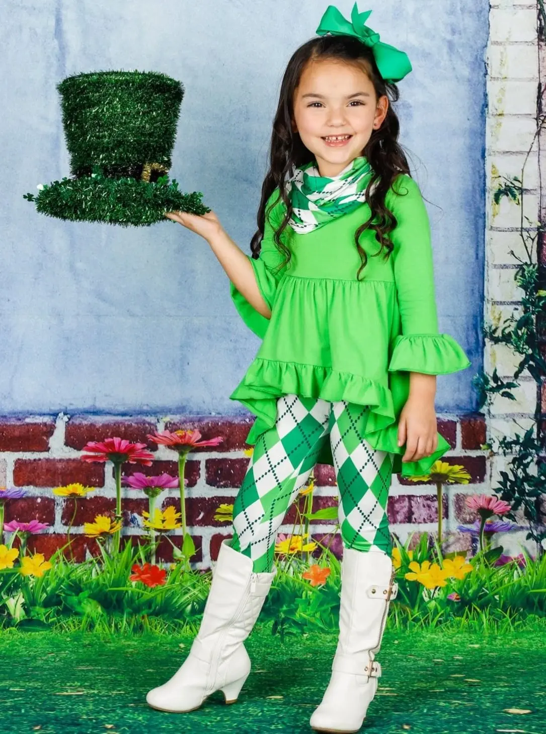 Green Argyle Angel 3 Piece Set - Image 2