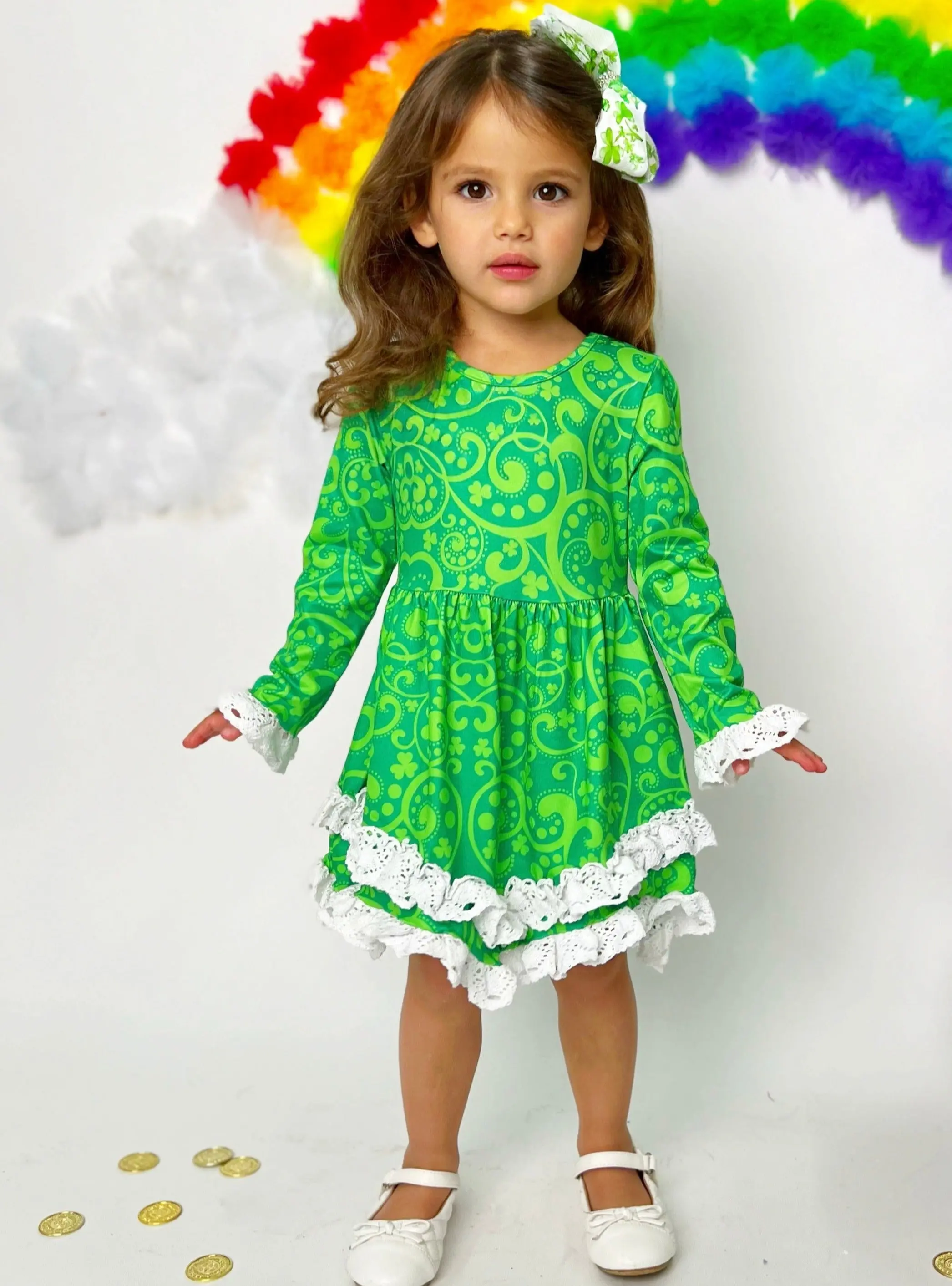 St. Patty Paisley Crochet Hem Dress - Image 2