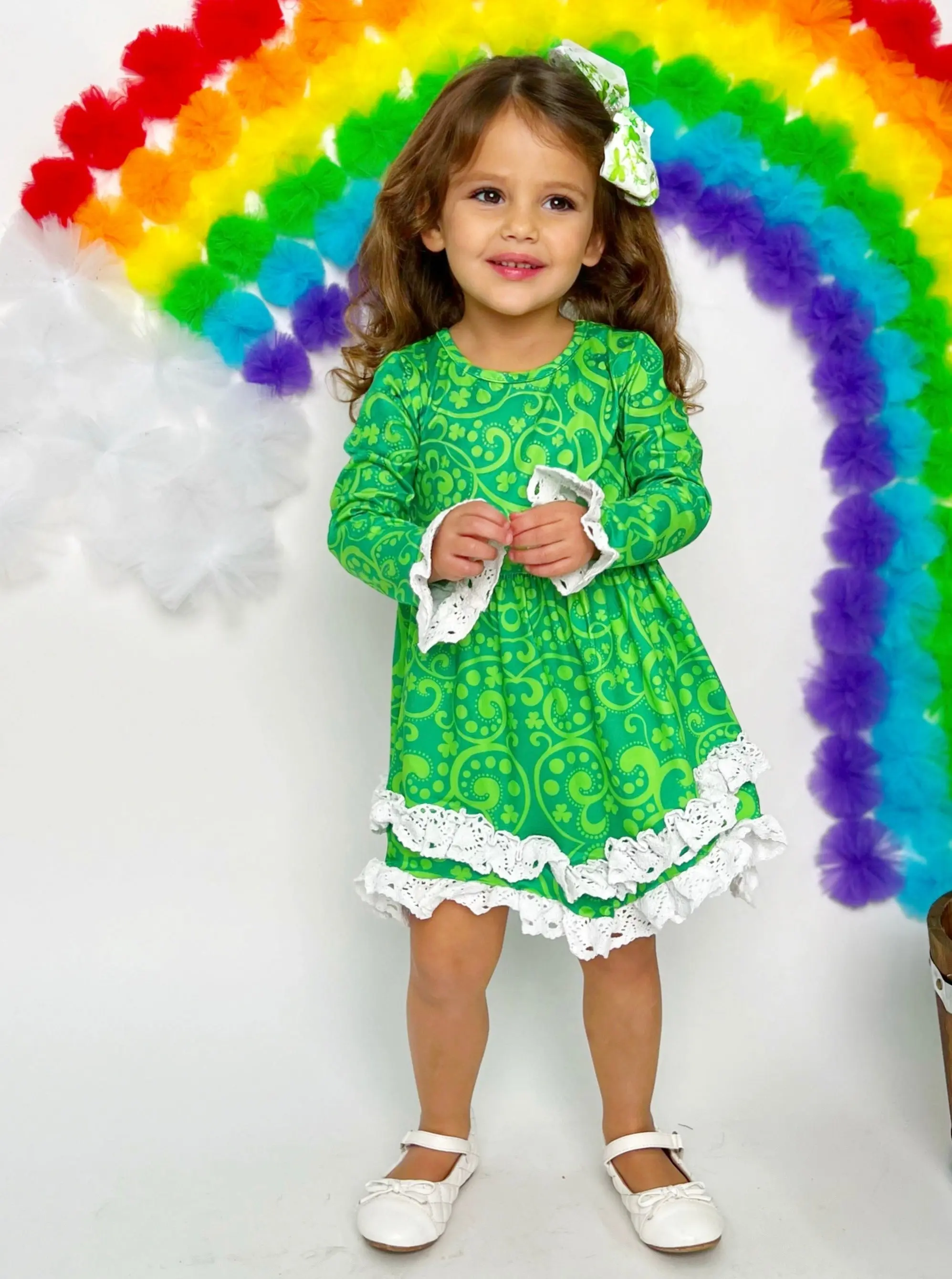 St. Patty Paisley Crochet Hem Dress - Image 5