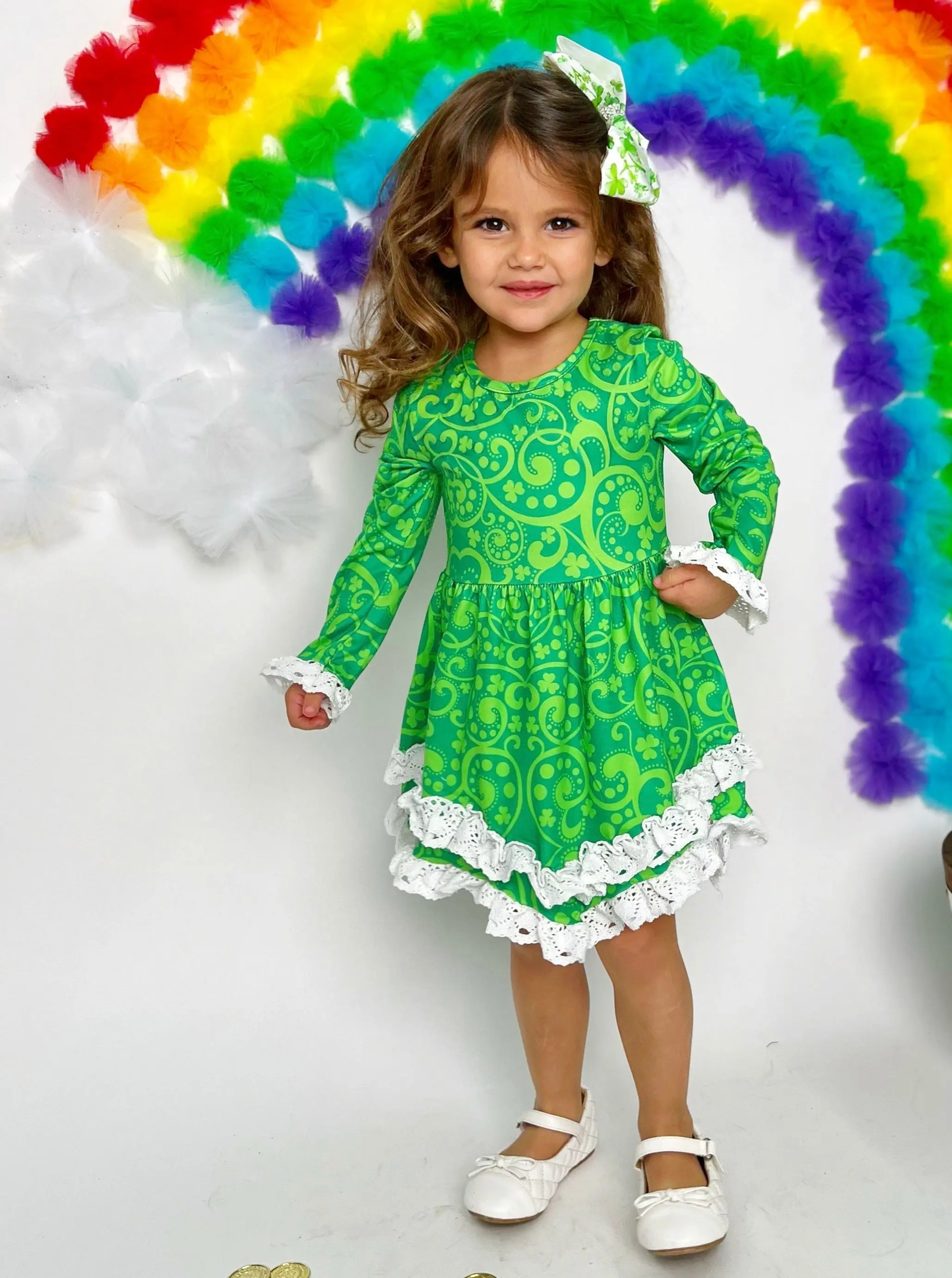 St. Patty Paisley Crochet Hem Dress - Image 6