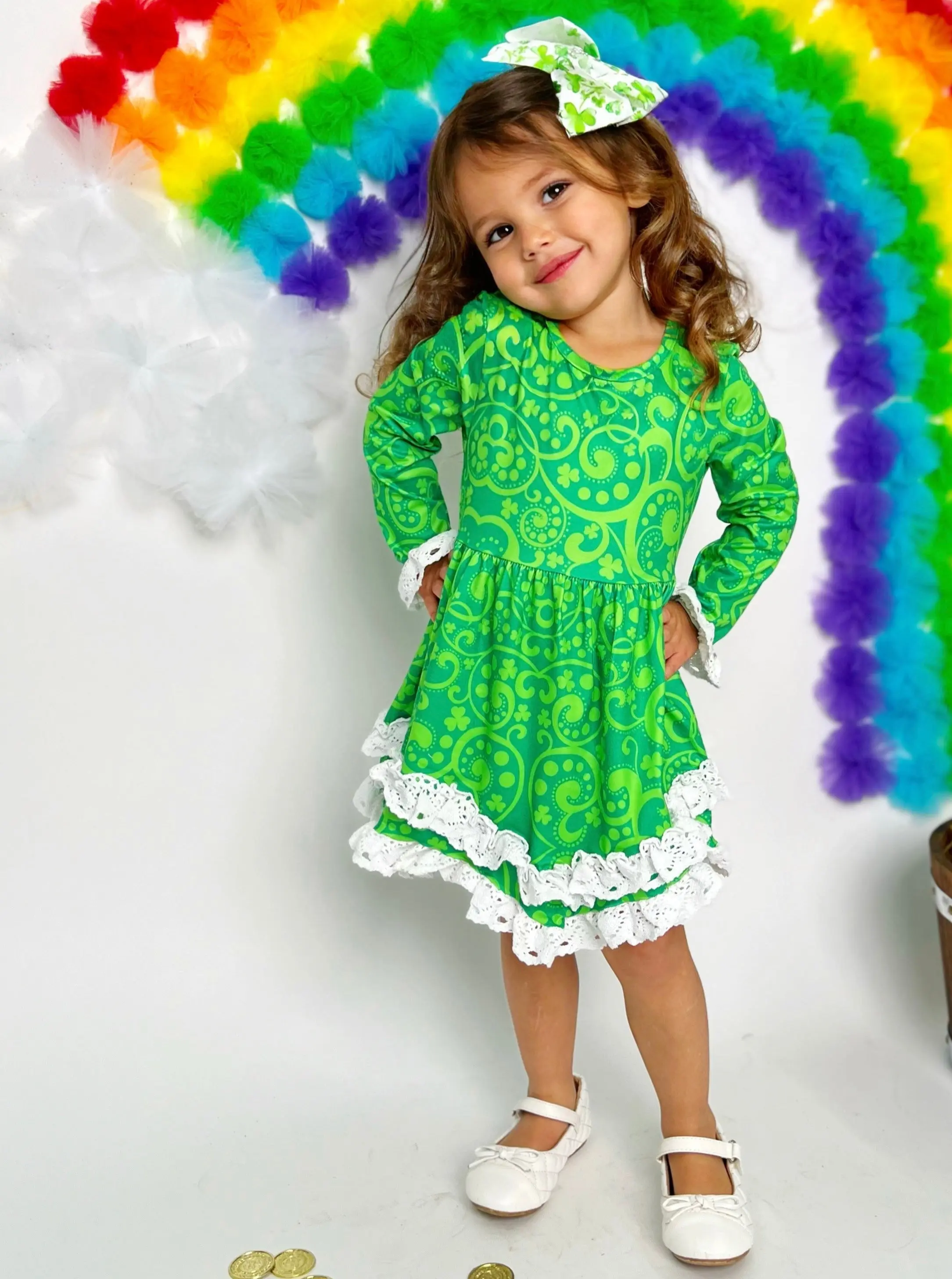 St. Patty Paisley Crochet Hem Dress - Image 7
