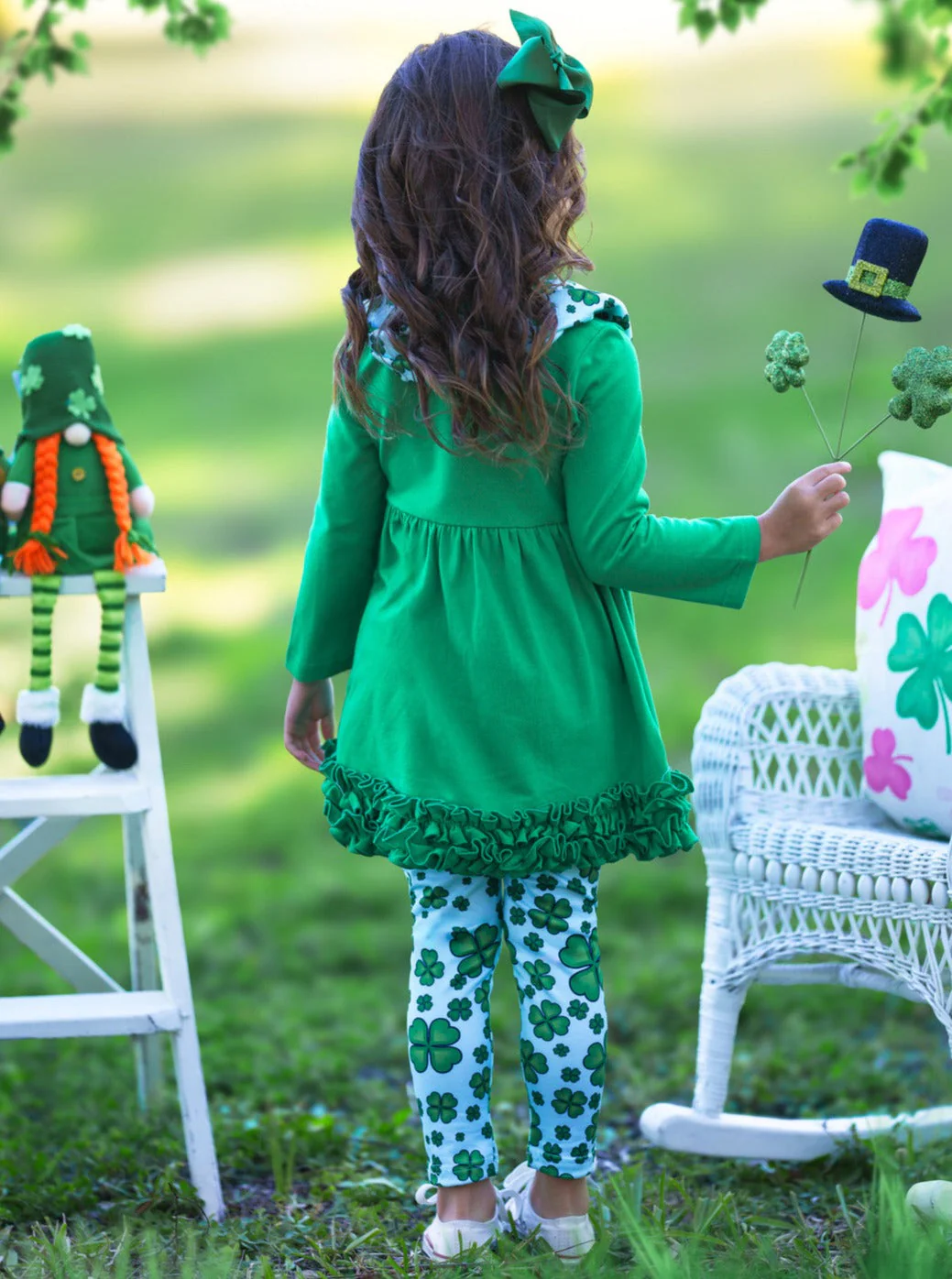 St. Paddy's Lucky Ruffle Tunic 3 Piece Set - Image 2