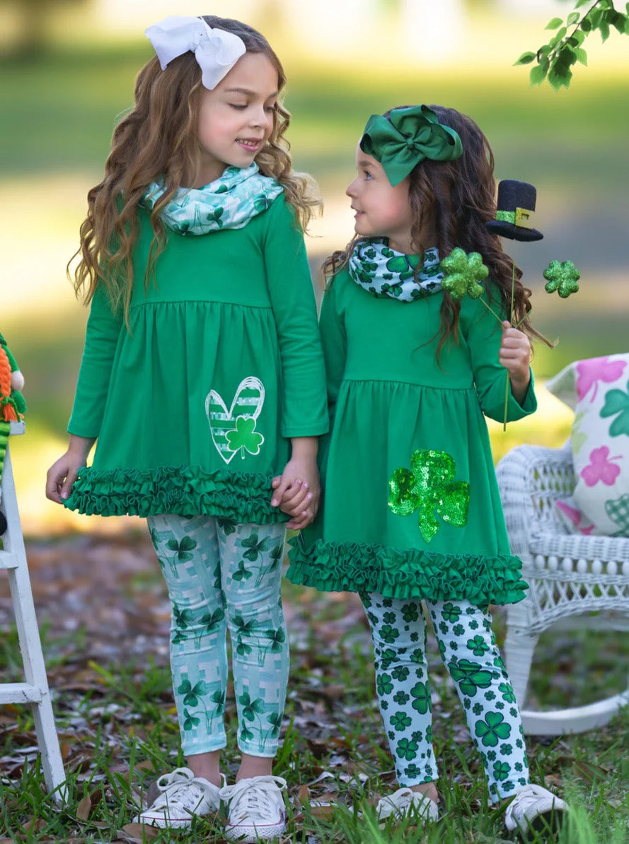 St. Paddy's Lucky Ruffle Tunic 3 Piece Set - Image 3